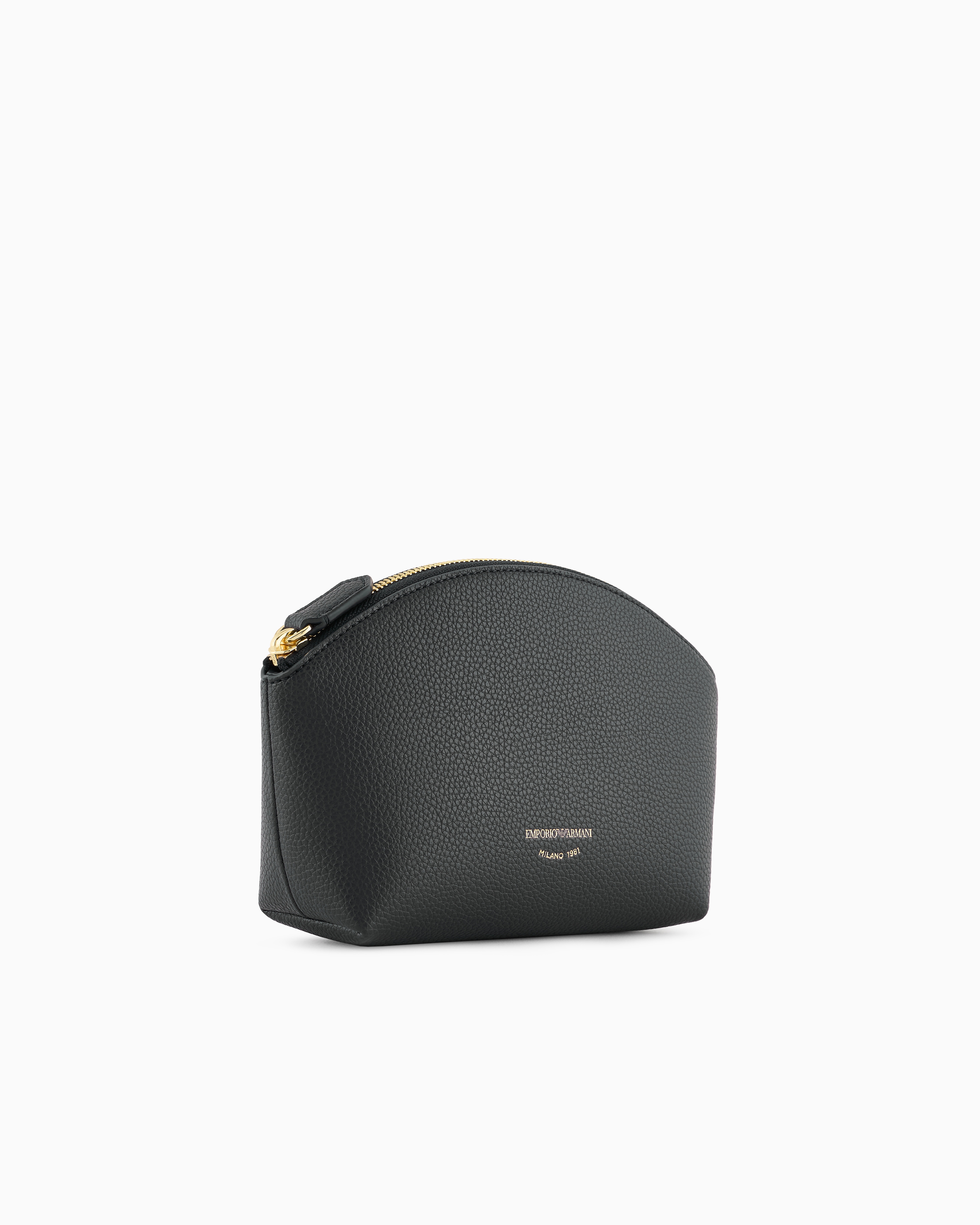 Emporio Armani Official Store Myea Deer-print Washbag In Black
