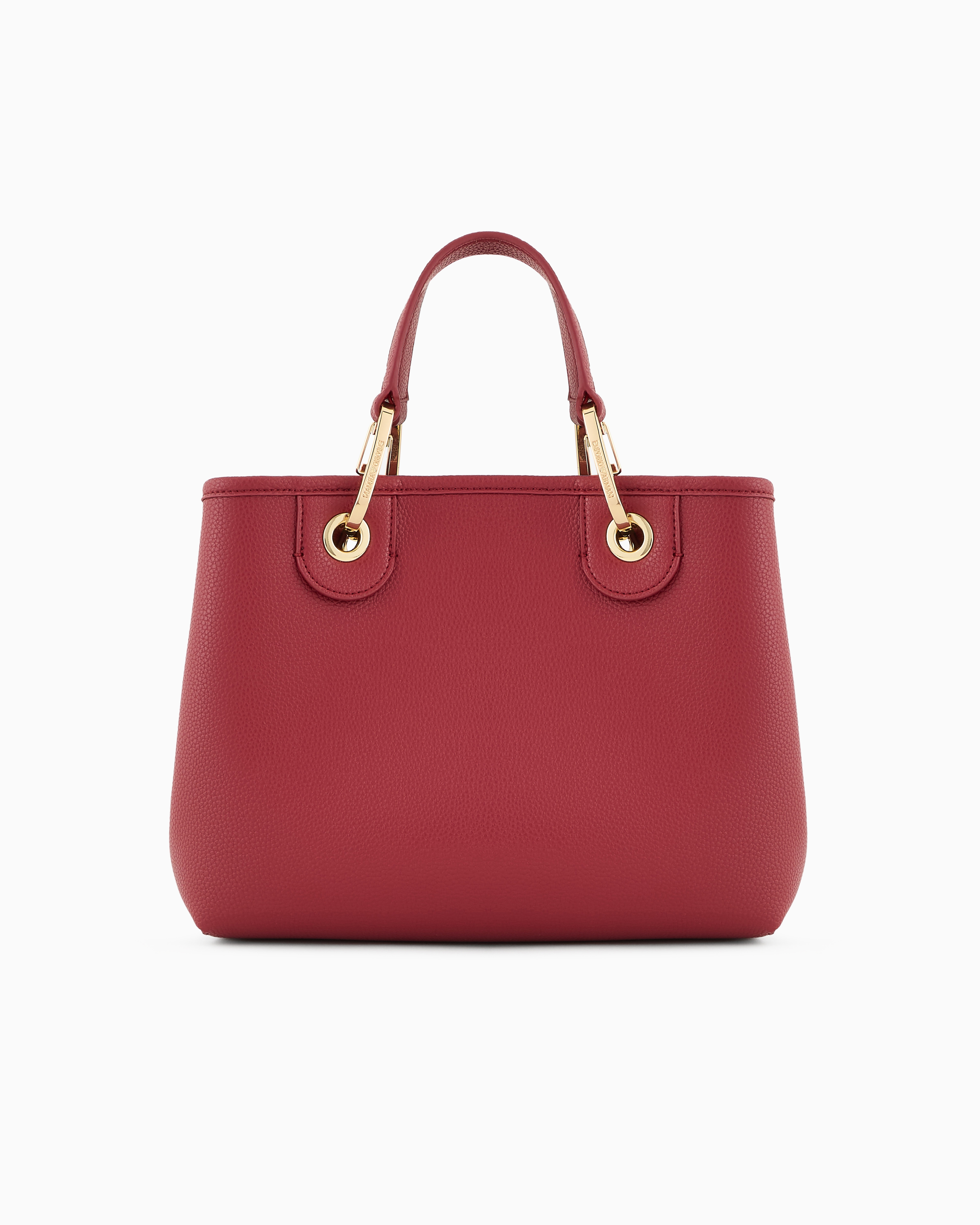 Emporio Armani Official Store Small Myea Shopper Bag With Deer Print In Bordeaux
