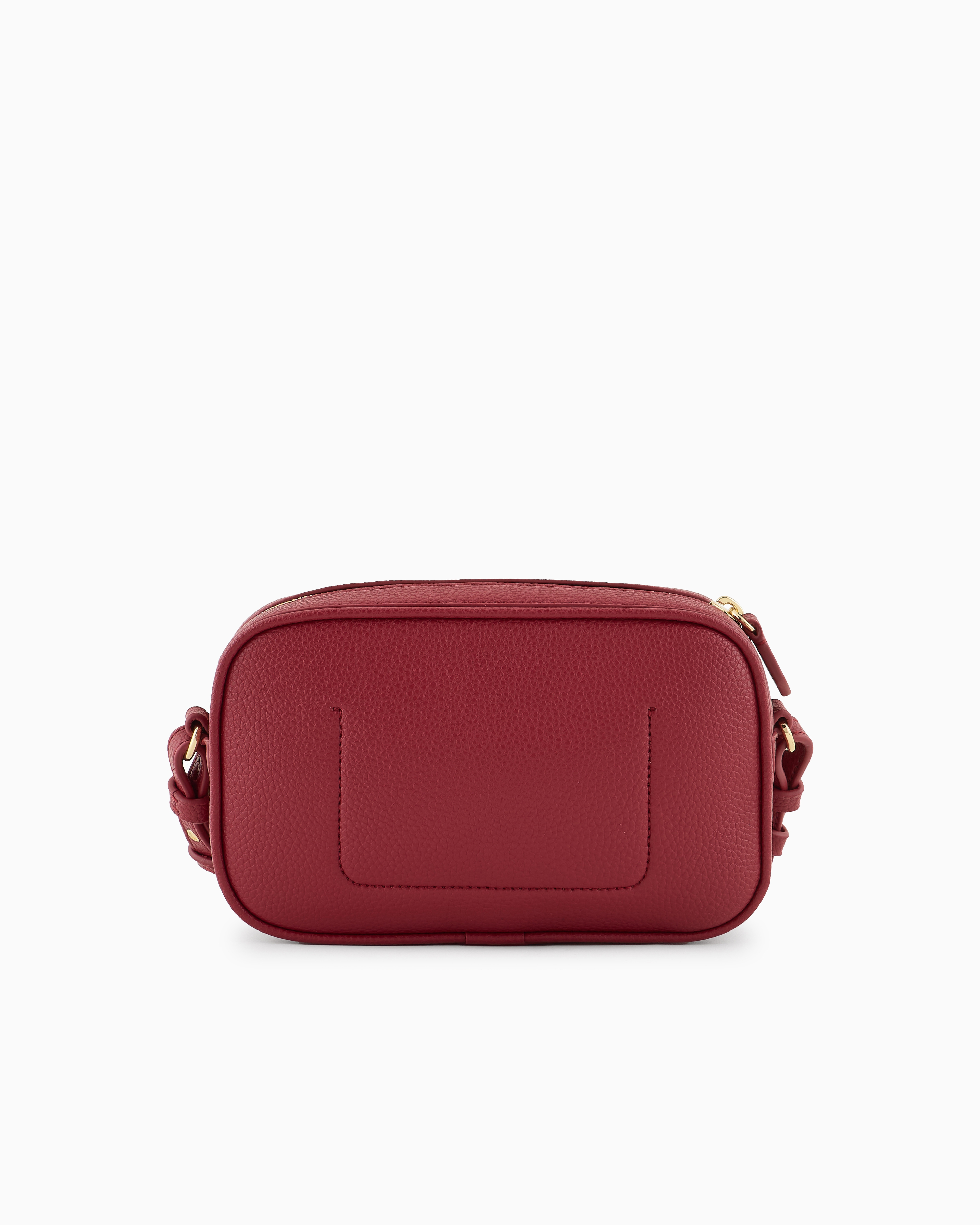 Emporio Armani Official Store Deer-print Camera Case With Shoulder Strap In Bordeaux