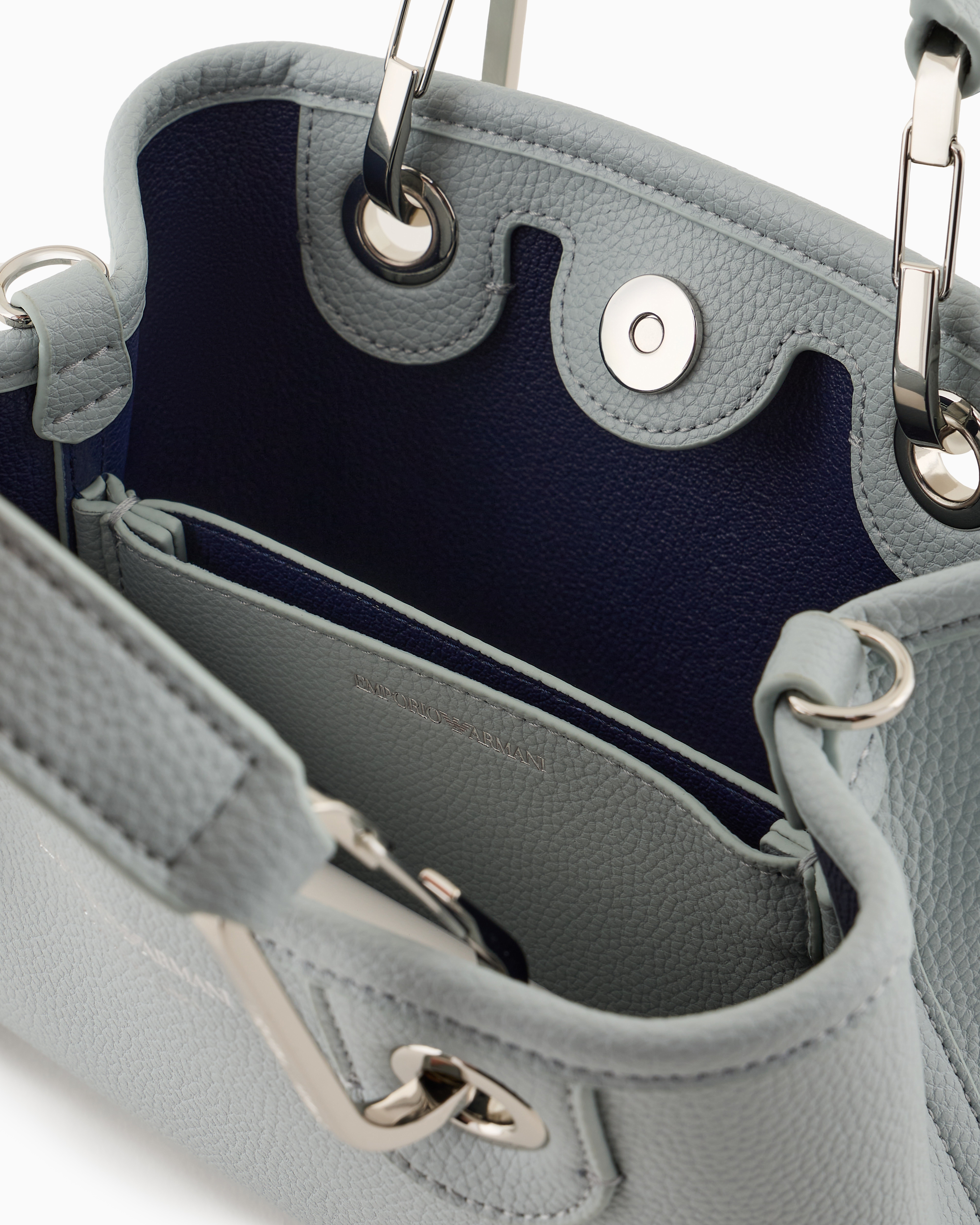 Emporio Armani Official Store Deer-print Myea Mini Bag In Light Gray