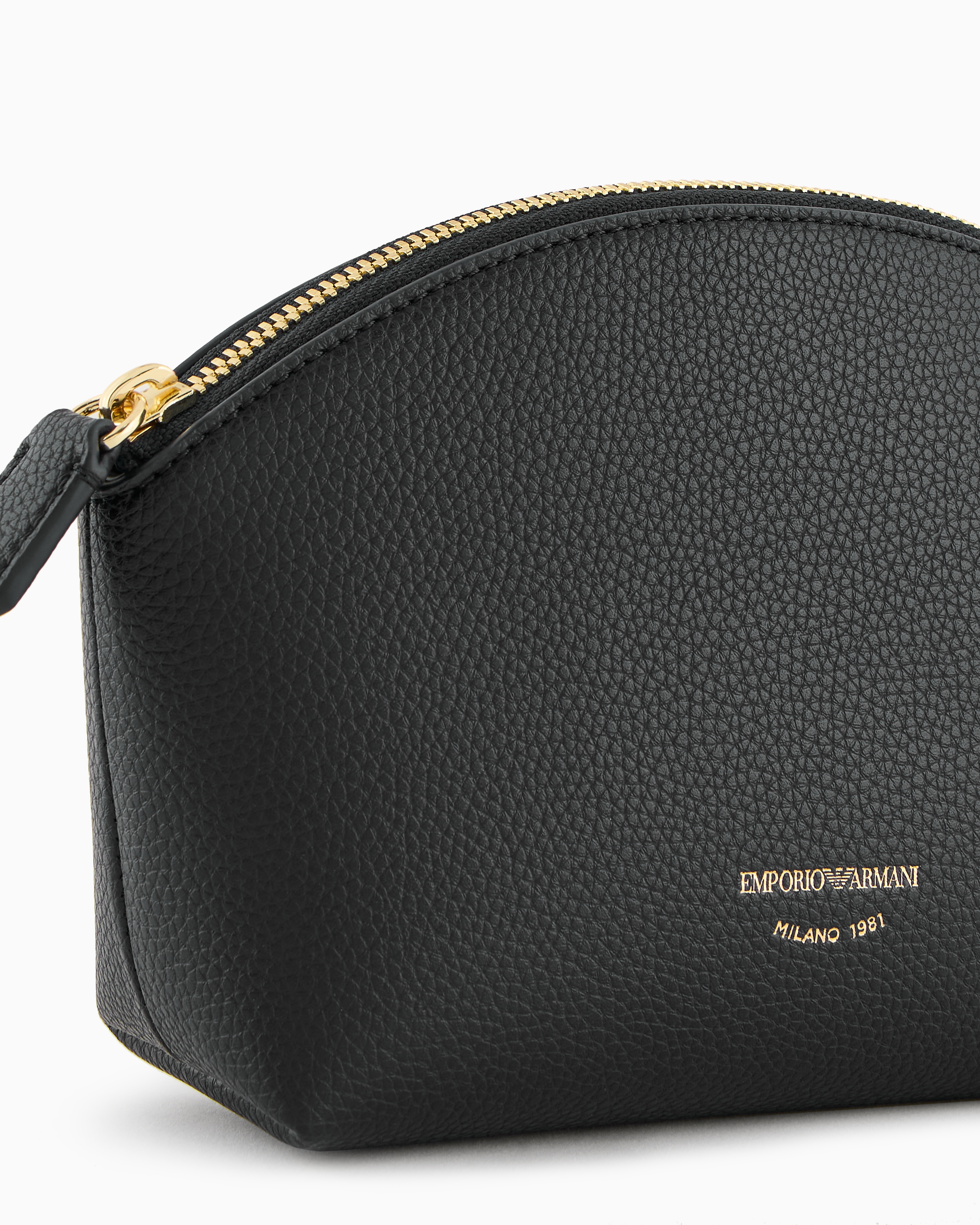 Emporio Armani Official Store Myea Deer-print Washbag In Black
