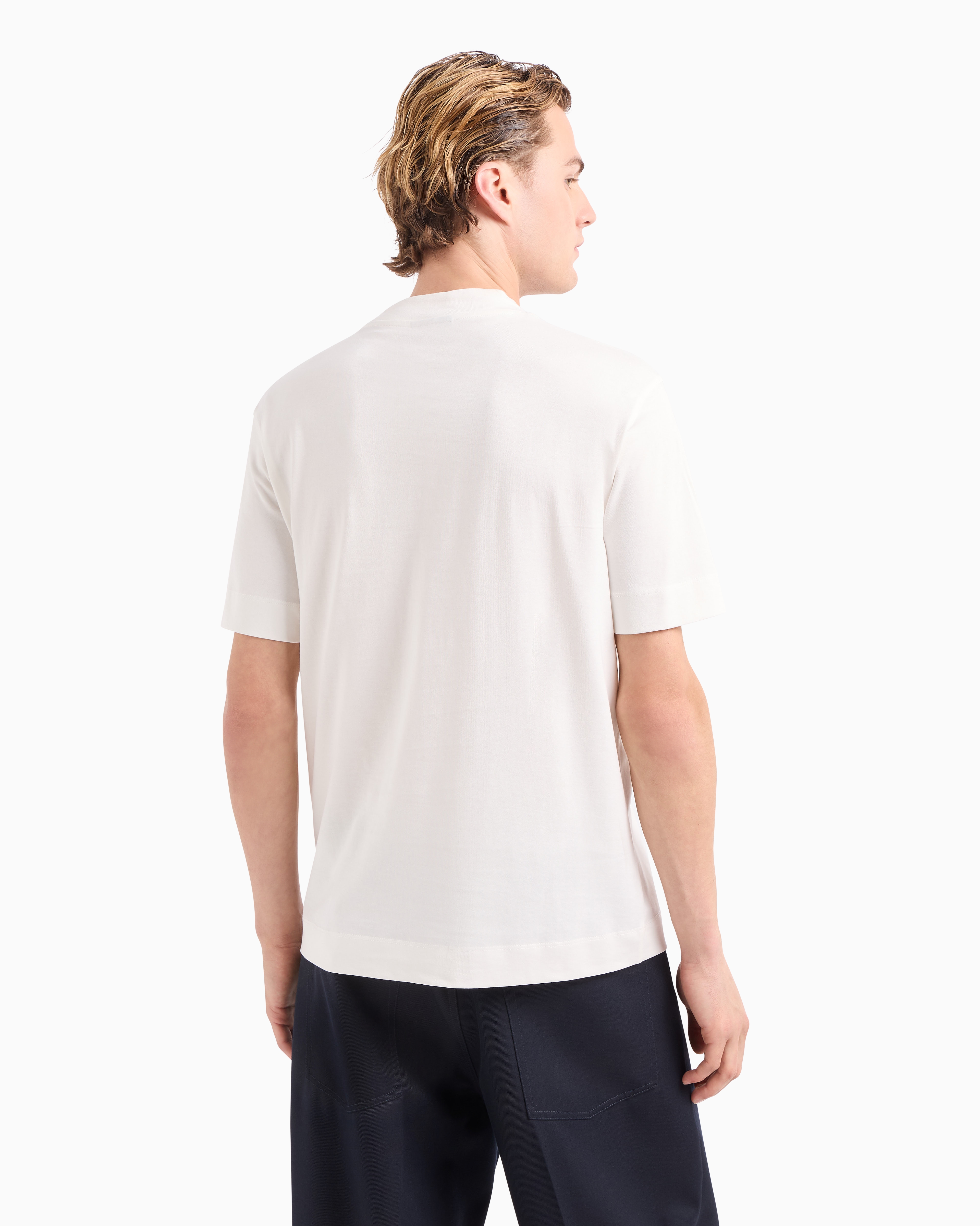 Emporio Armani Official Store Lightweight Jersey T-shirt With I Love Mr Armani Asv Print In White