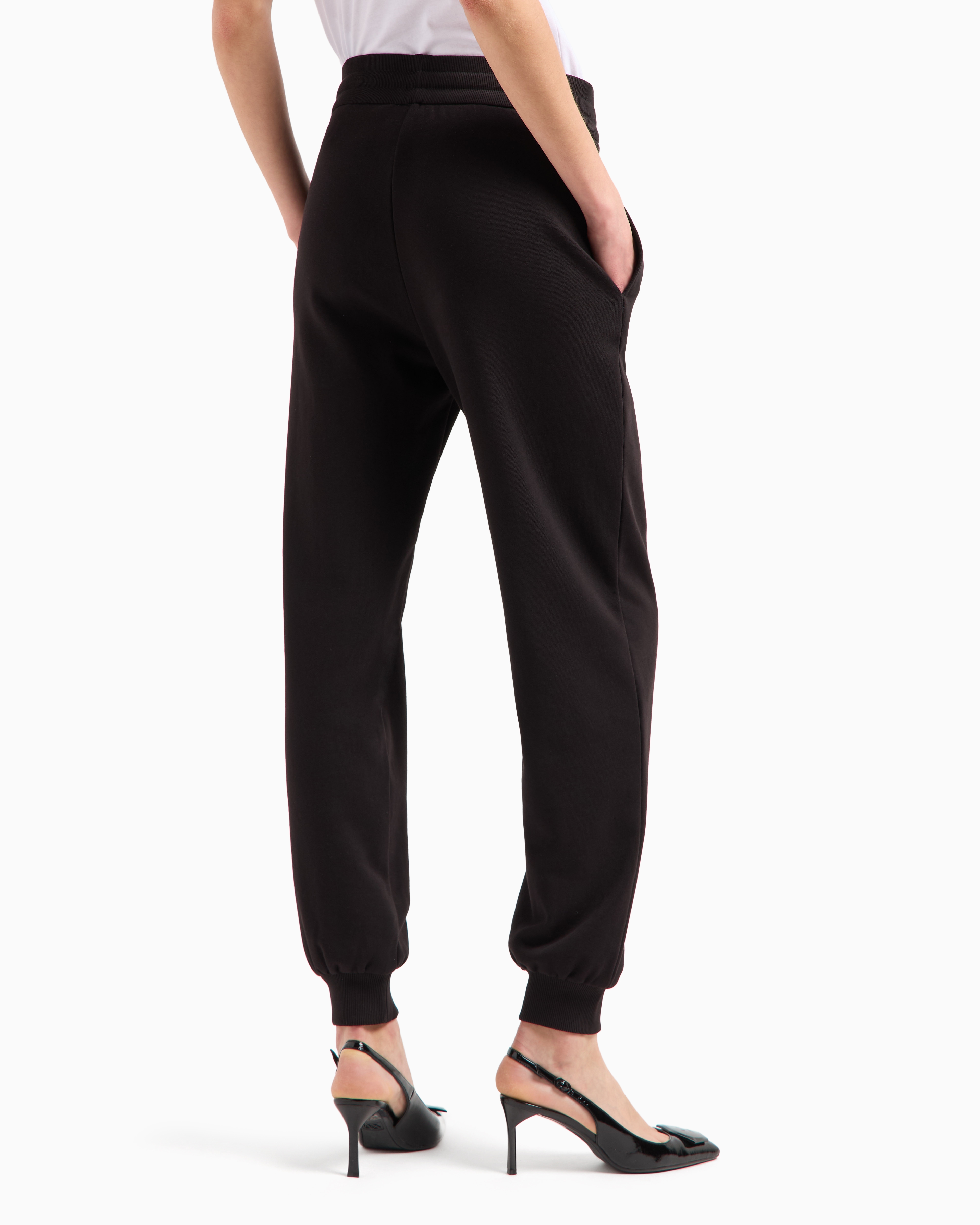 Shop Armani Exchange Jogger Pants With Logo Label In Black