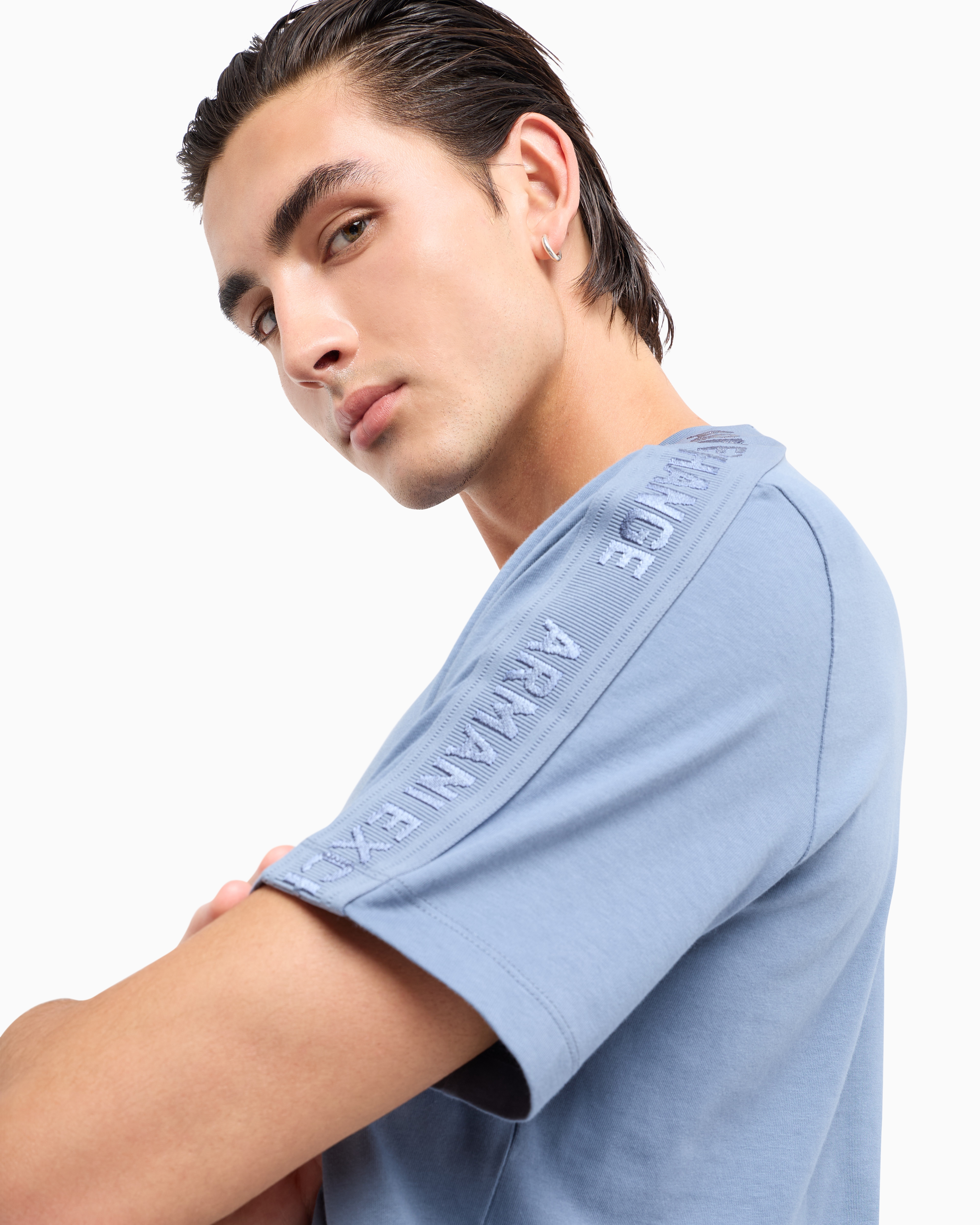 Regular fit heavy cotton T-shirt with ASV logo bands
