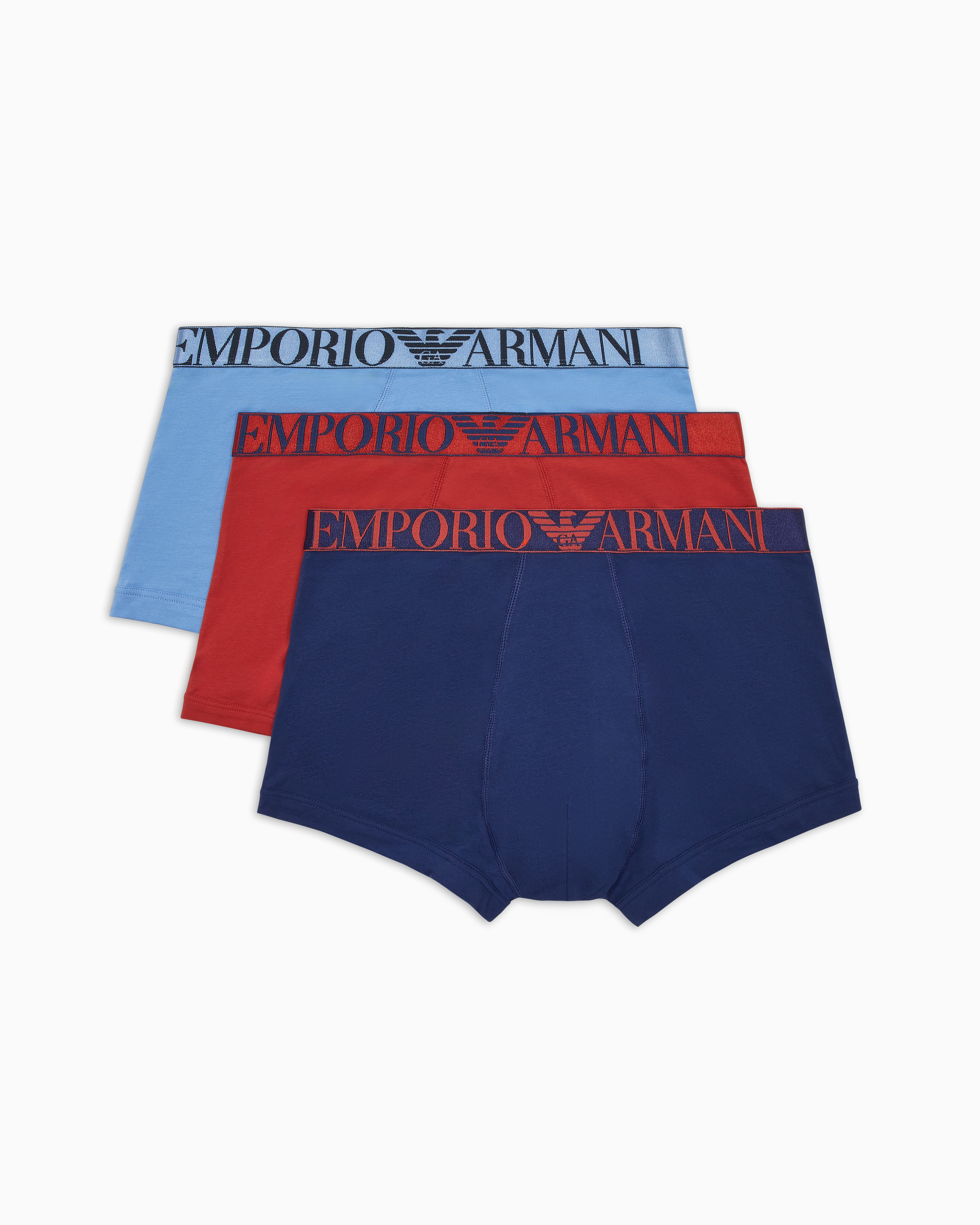 Shop Emporio Armani 3er-pack Asv Eng Anliegende Boxershorts Aus Bio-baumwolle Mit Glänzendem Logoband In Mehrfarbig