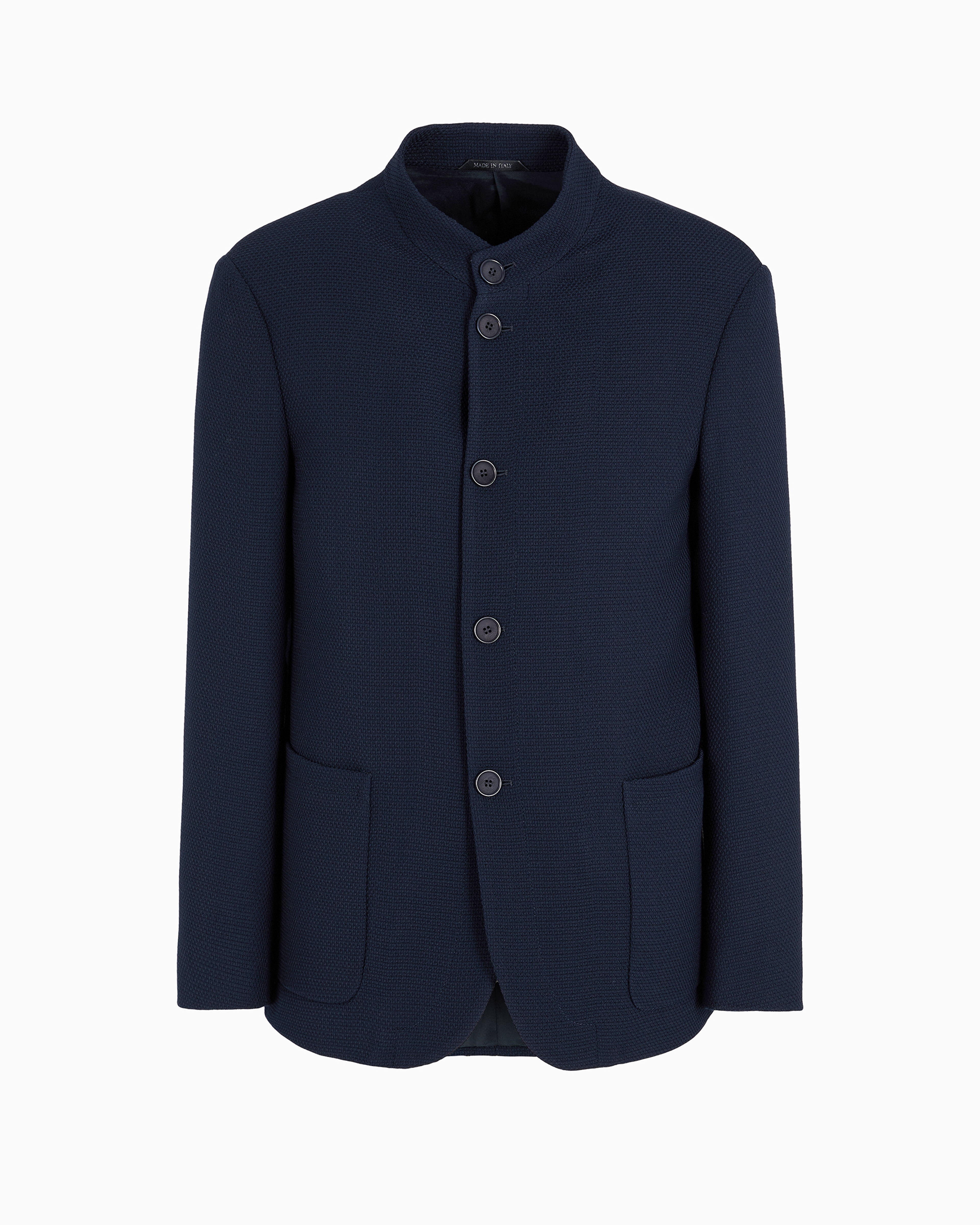 Giorgio Armani Single-breasted, Virgin-wool Jacket In Blue