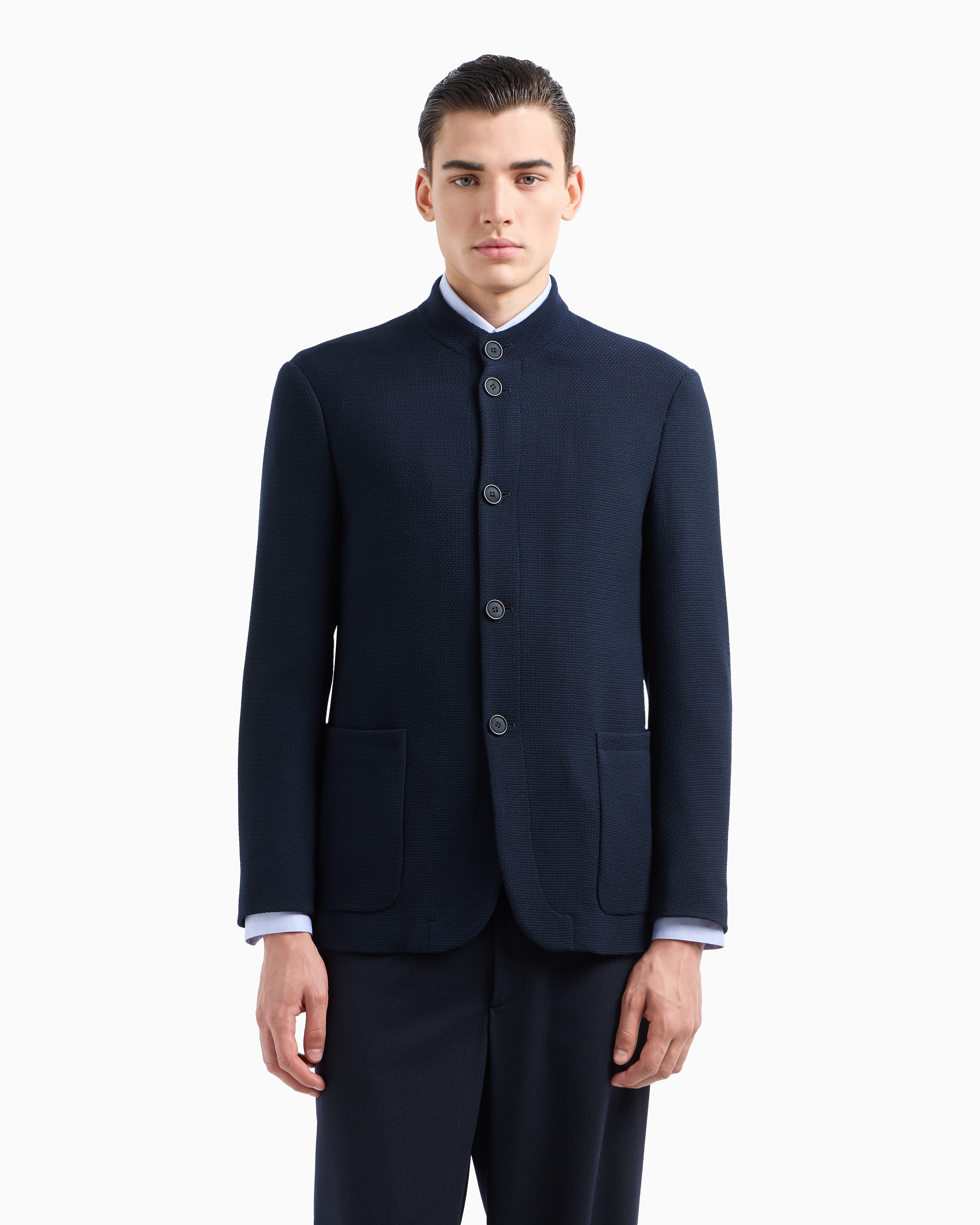 GIORGIO ARMANI SINGLE-BREASTED, VIRGIN-WOOL JACKET 