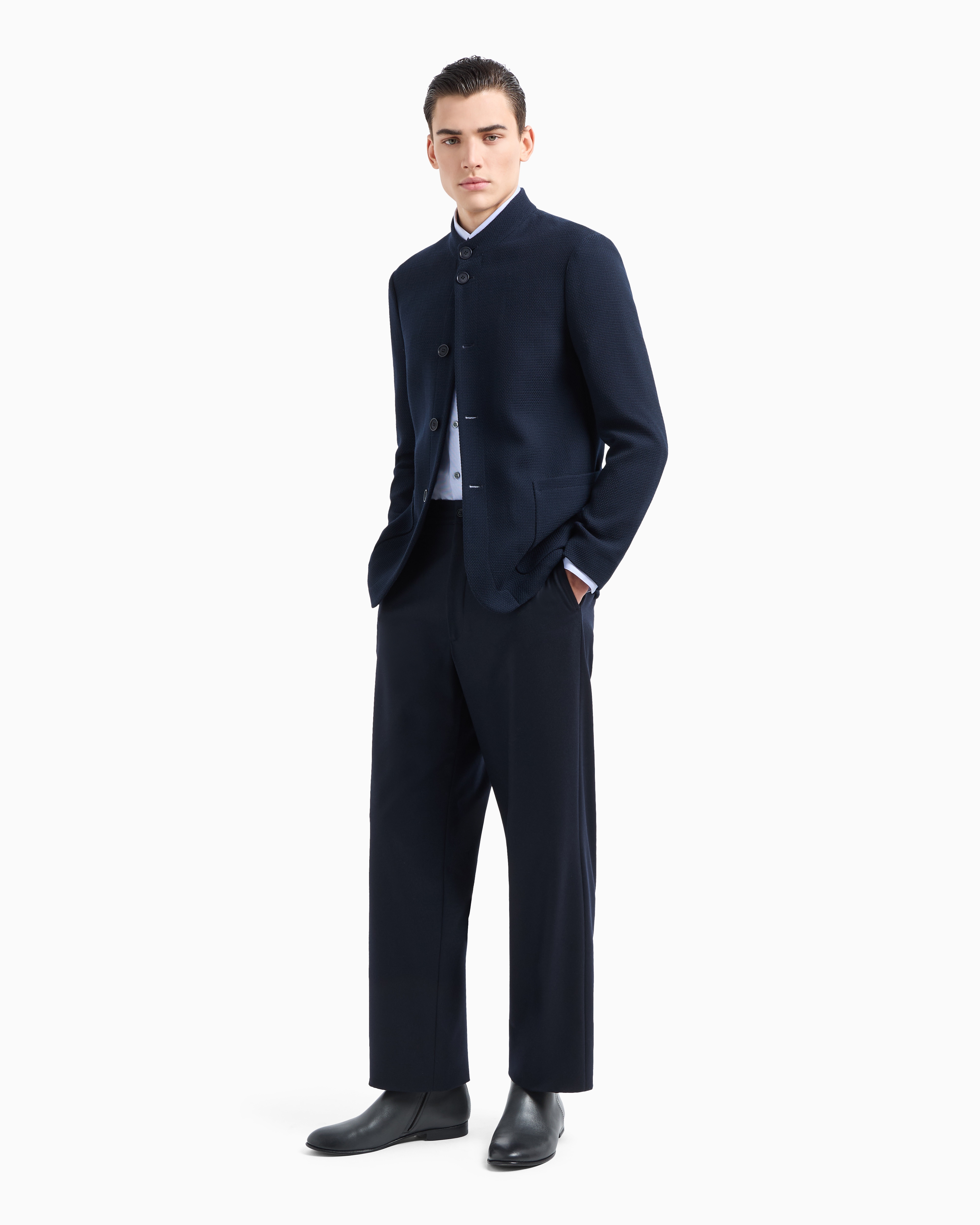 GIORGIO ARMANI SINGLE-BREASTED, VIRGIN-WOOL JACKET 