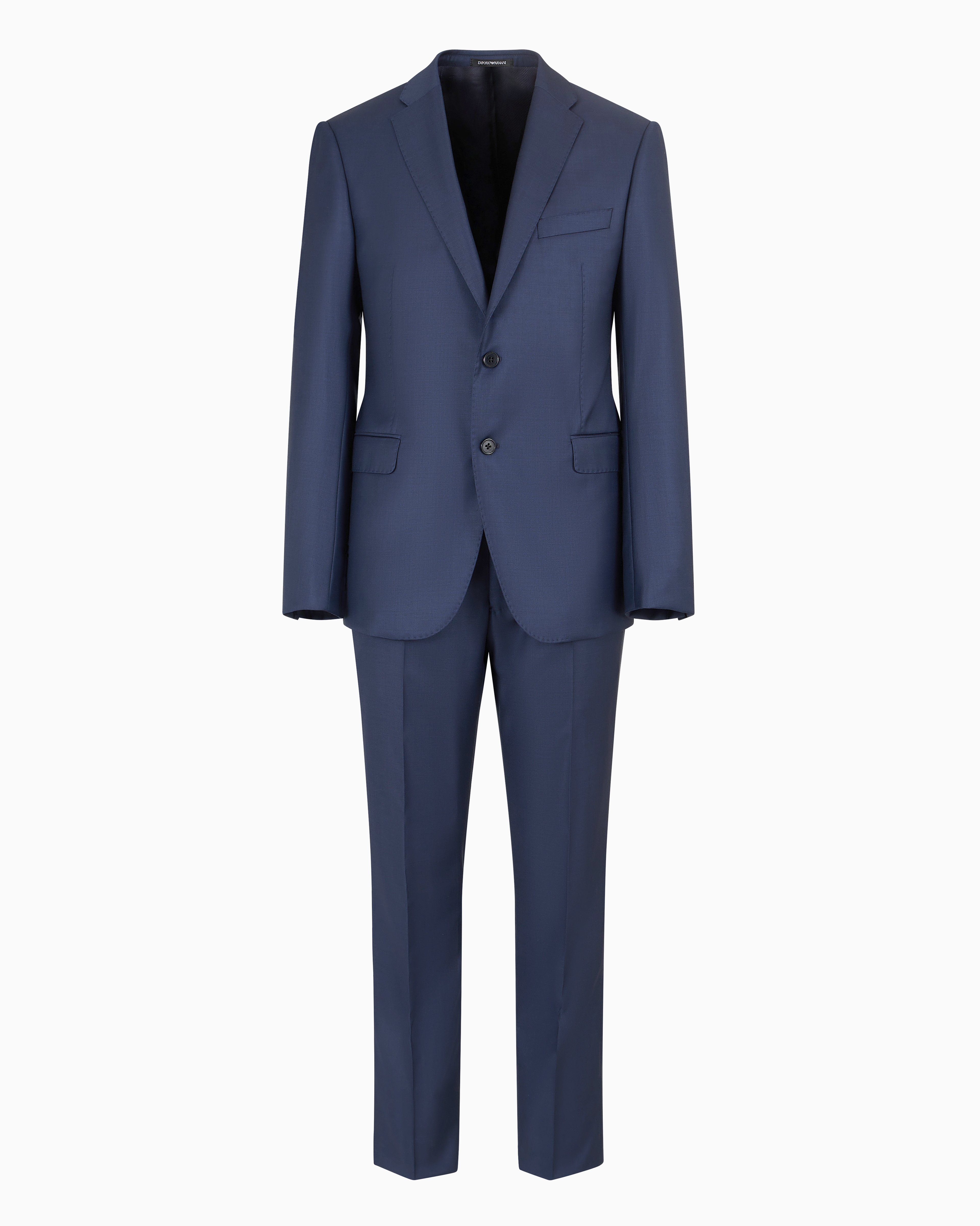 Emporio Armani Official Store Einreihiger Anzug In Slim Fit Mit In Seidigem Grisaille-finish In Blue