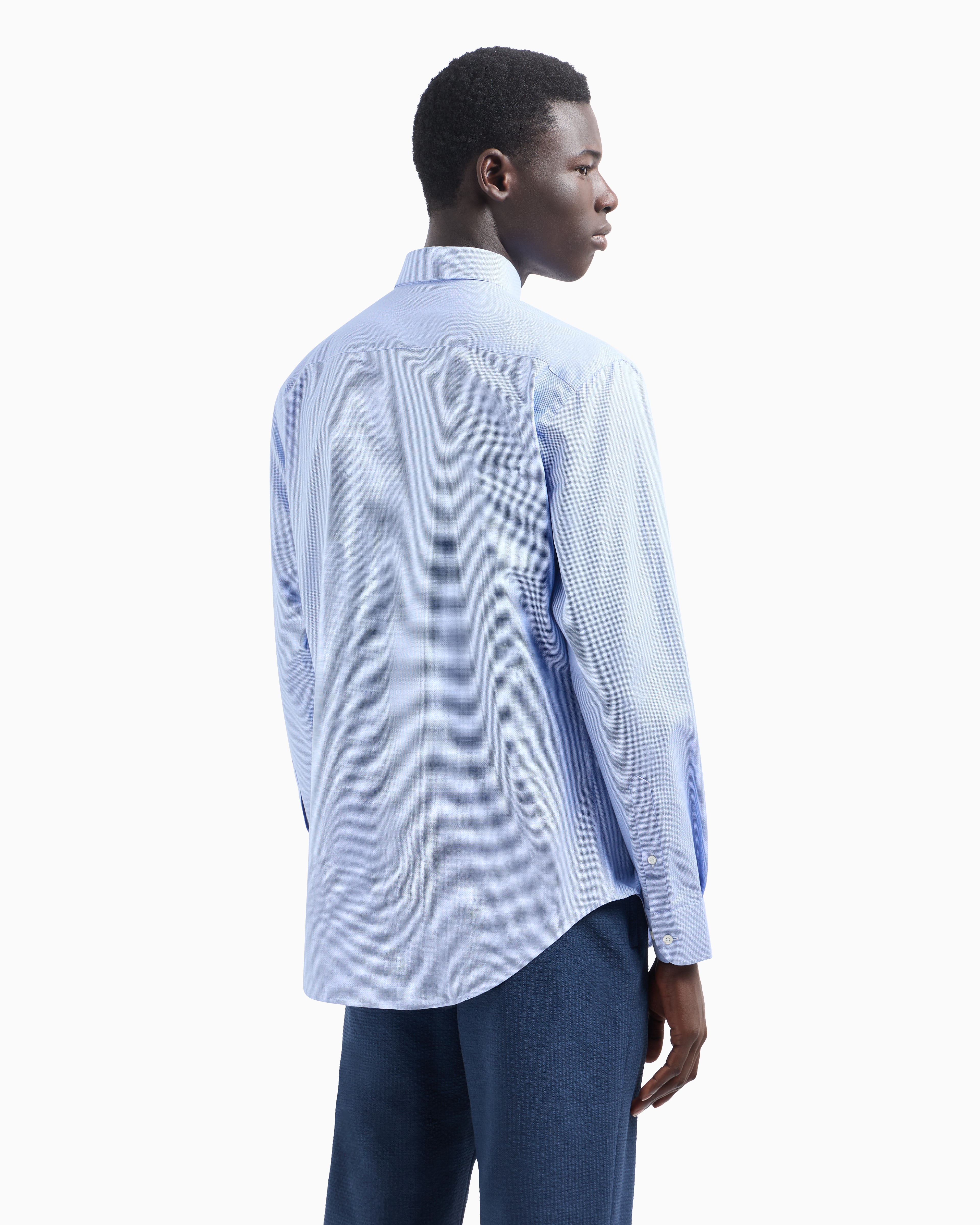 Emporio Armani Official Store Classic Shirts In Blue