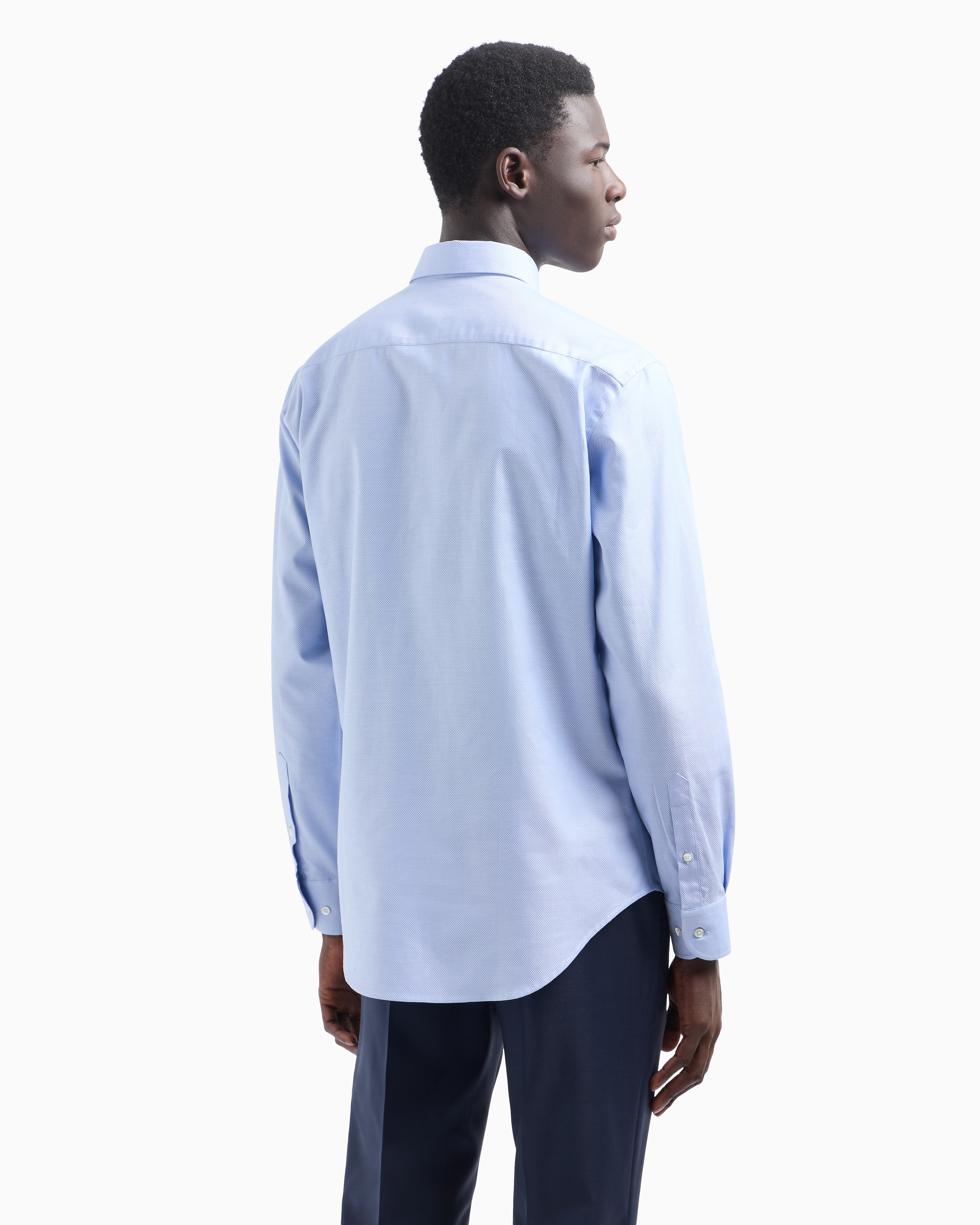 Emporio Armani Official Store Classic Shirts In Azure