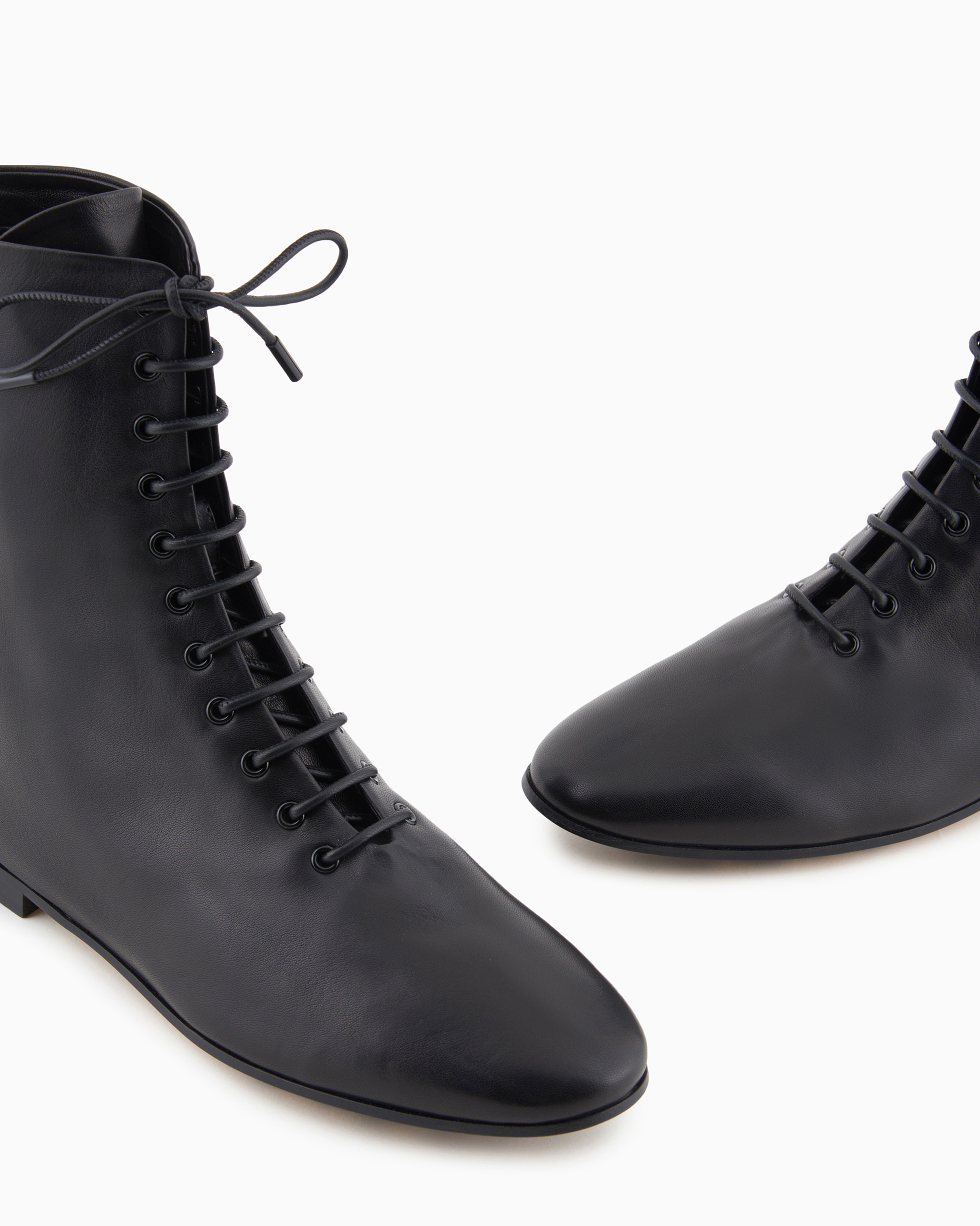 Shop Giorgio Armani Nappa Leather Ankle Boots In Black