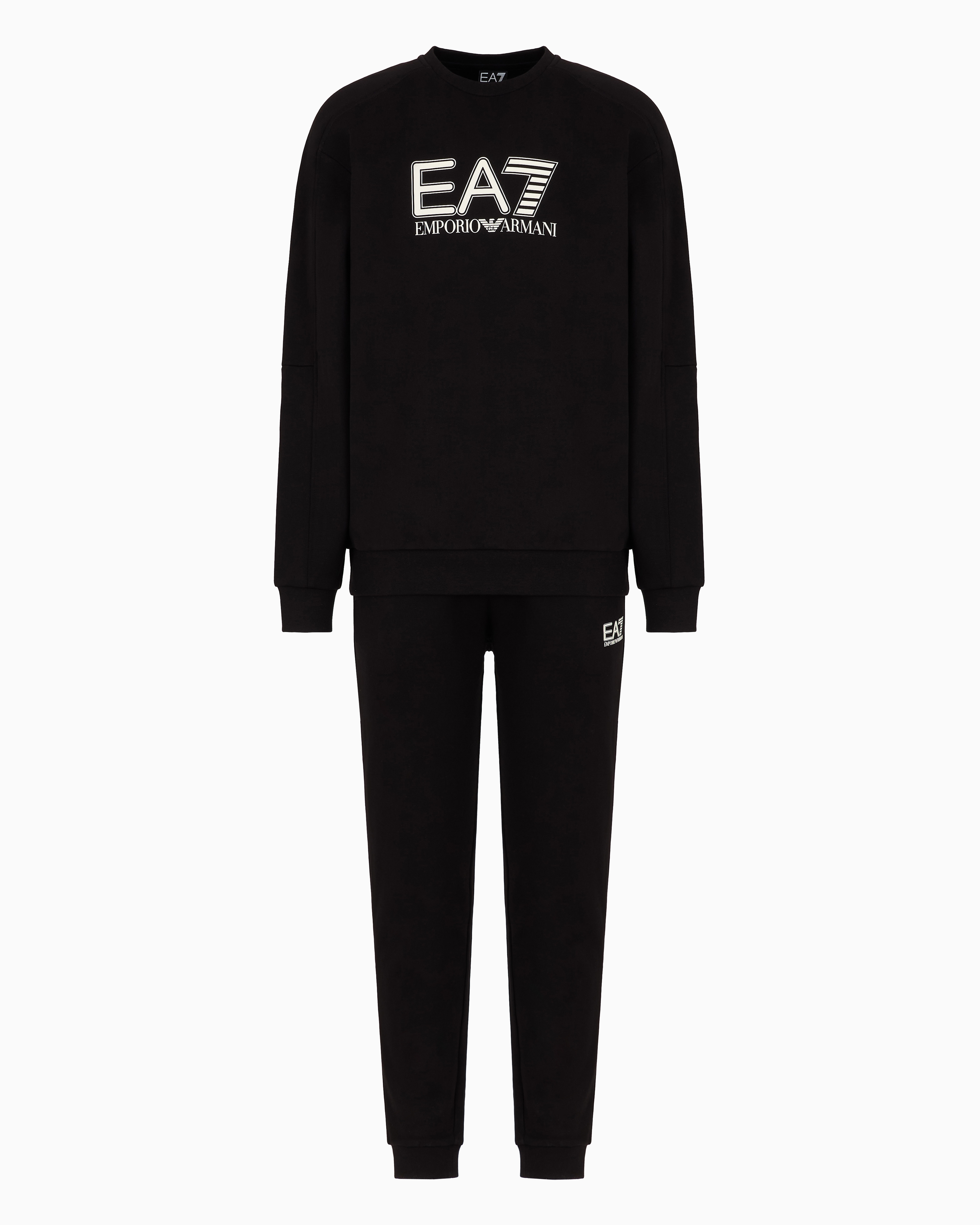 Ea7 Cotton-blend Visibility Tracksuit In Black