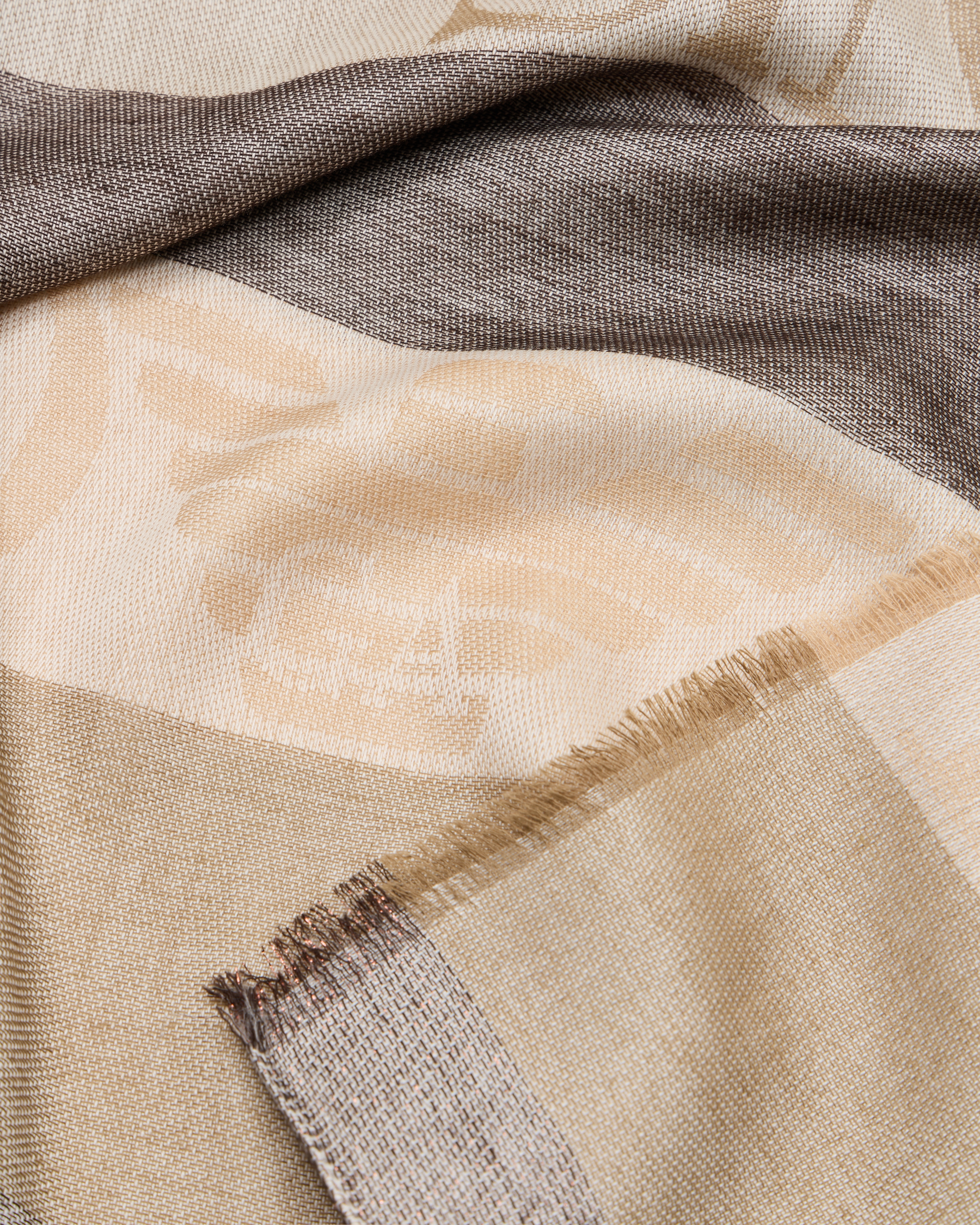 Emporio Armani Official Store Stole With Vertical Pattern And Since 1981 Jacquard Logo In Beige