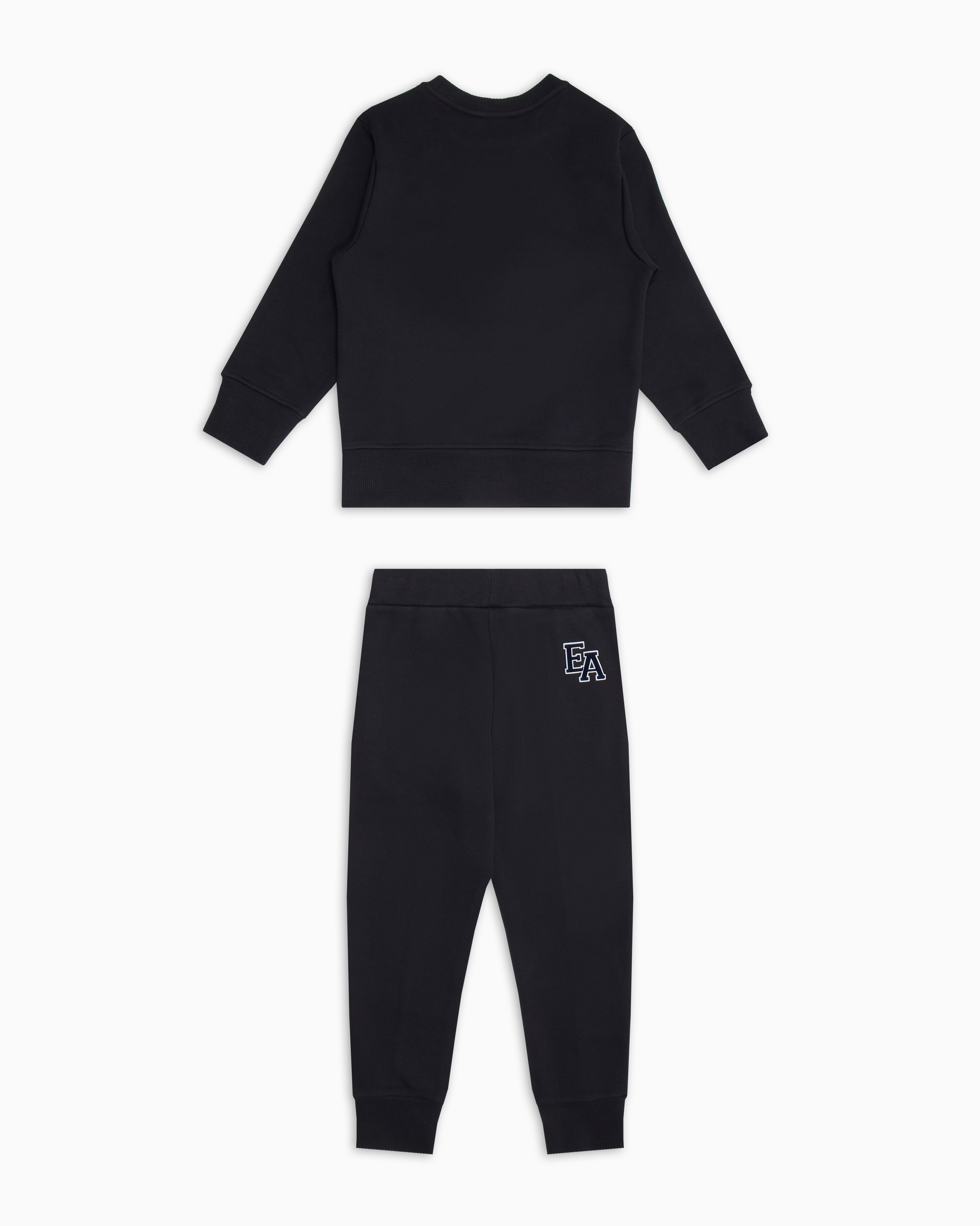 Shop Emporio Armani Comfort-fit Jersey Tracksuit With Oversized Logo In Navy Blue