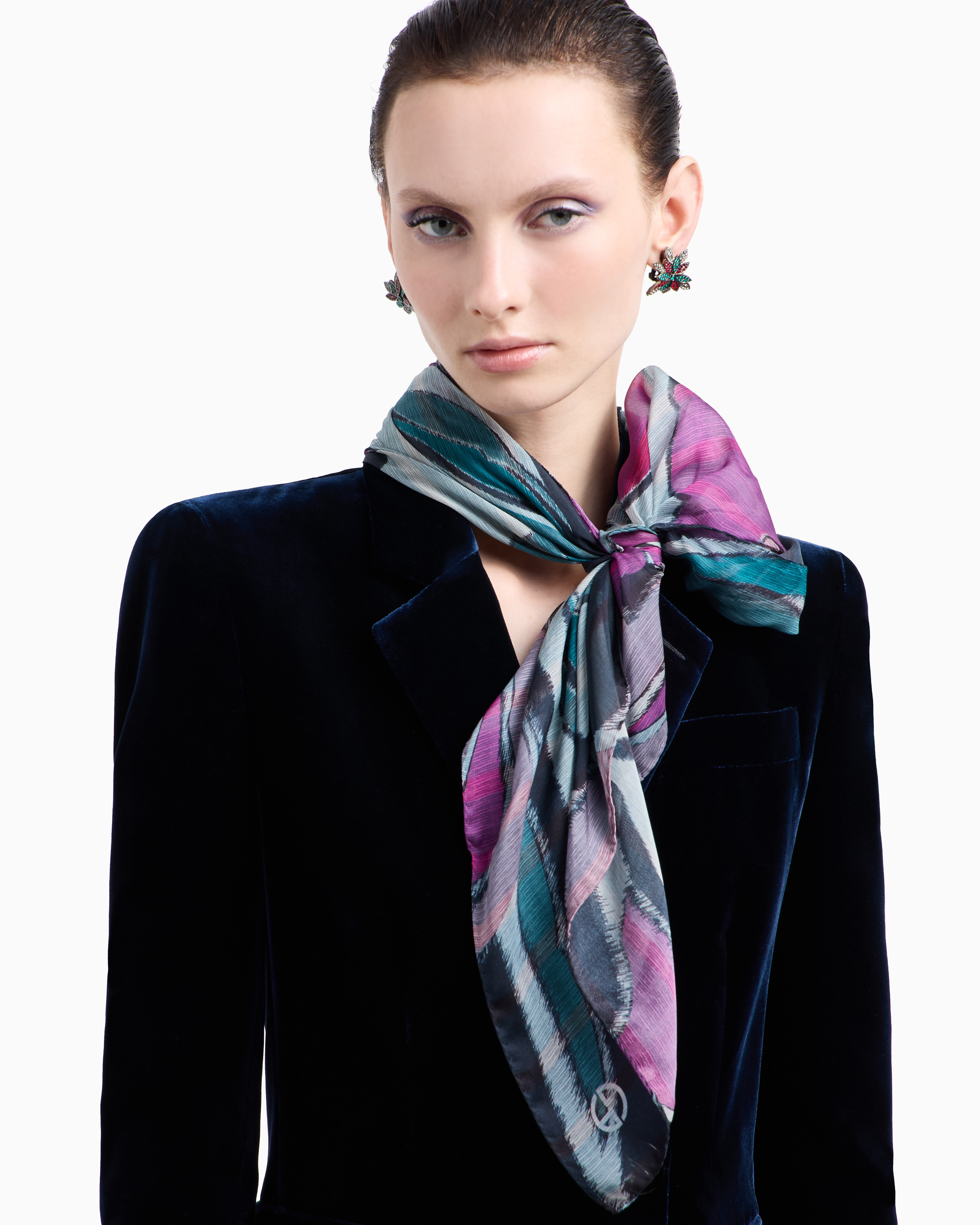 GIORGIO ARMANI PRINTED SILK FOULARD 