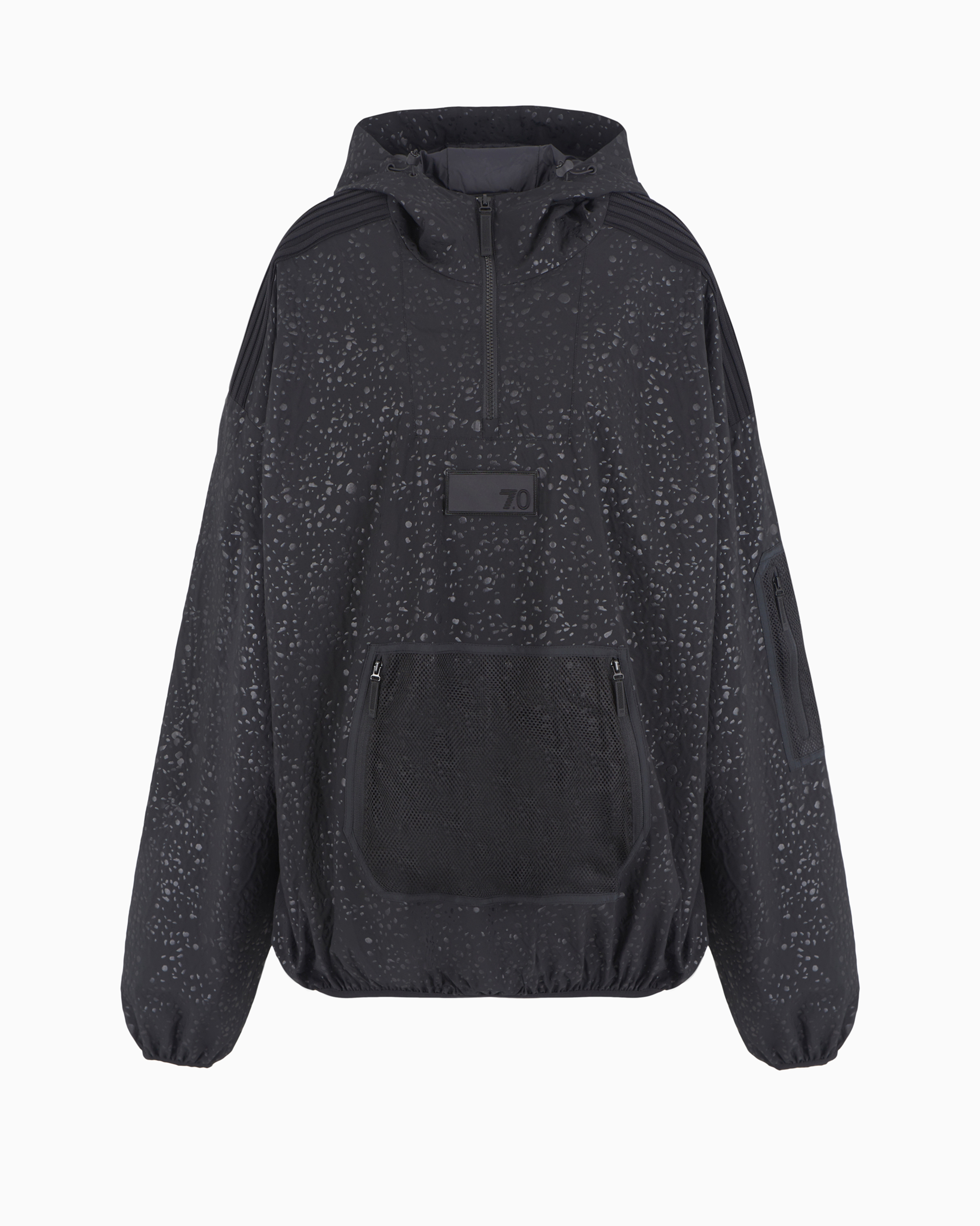 EA7 OVERSIZED 7.0 HOODED JACKET IN PRINTED TECHNICAL FABRIC 