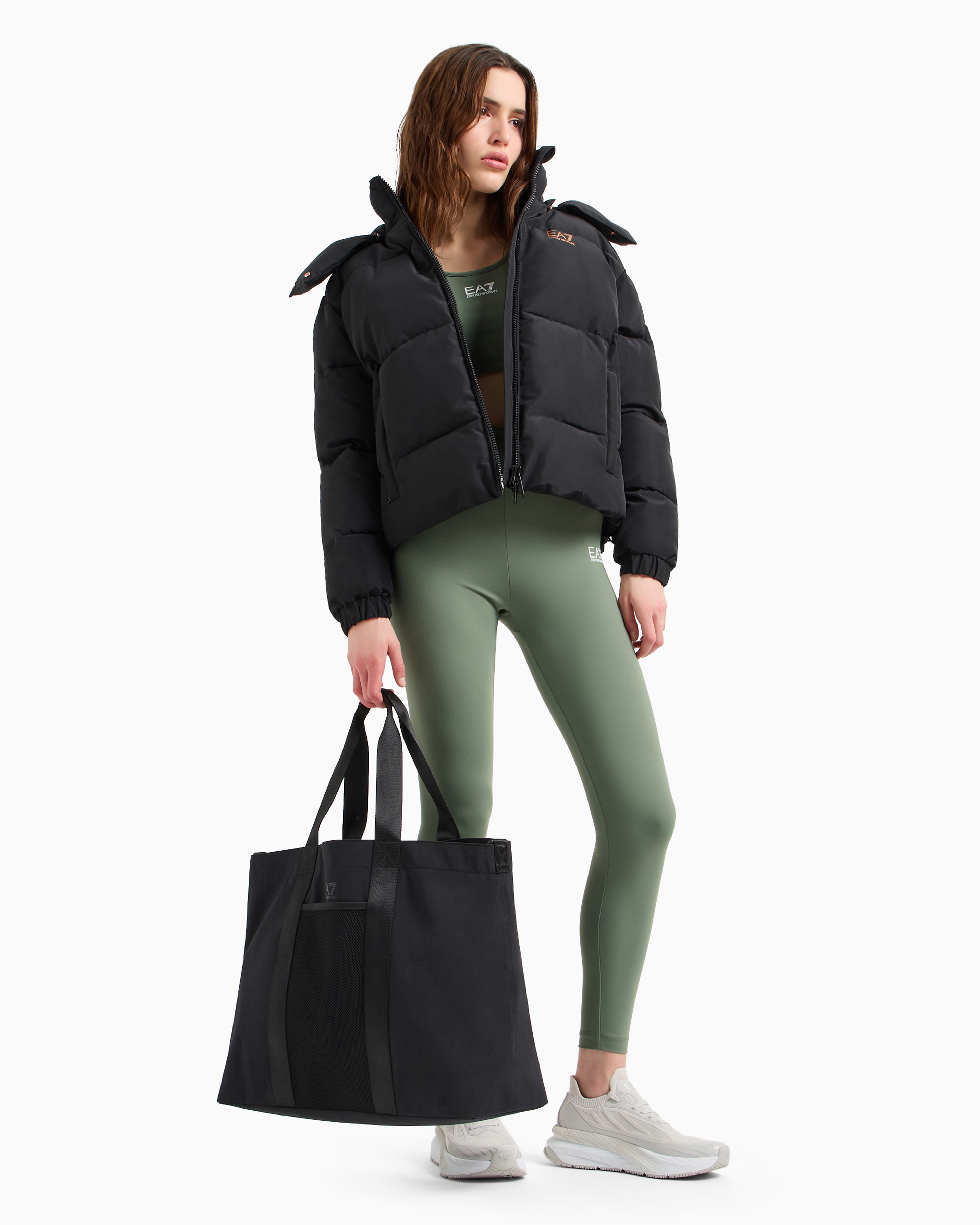 Ea7 Official Store Dynamic Athlete Leggings In Vigor7 Technical Fabric In Light Green