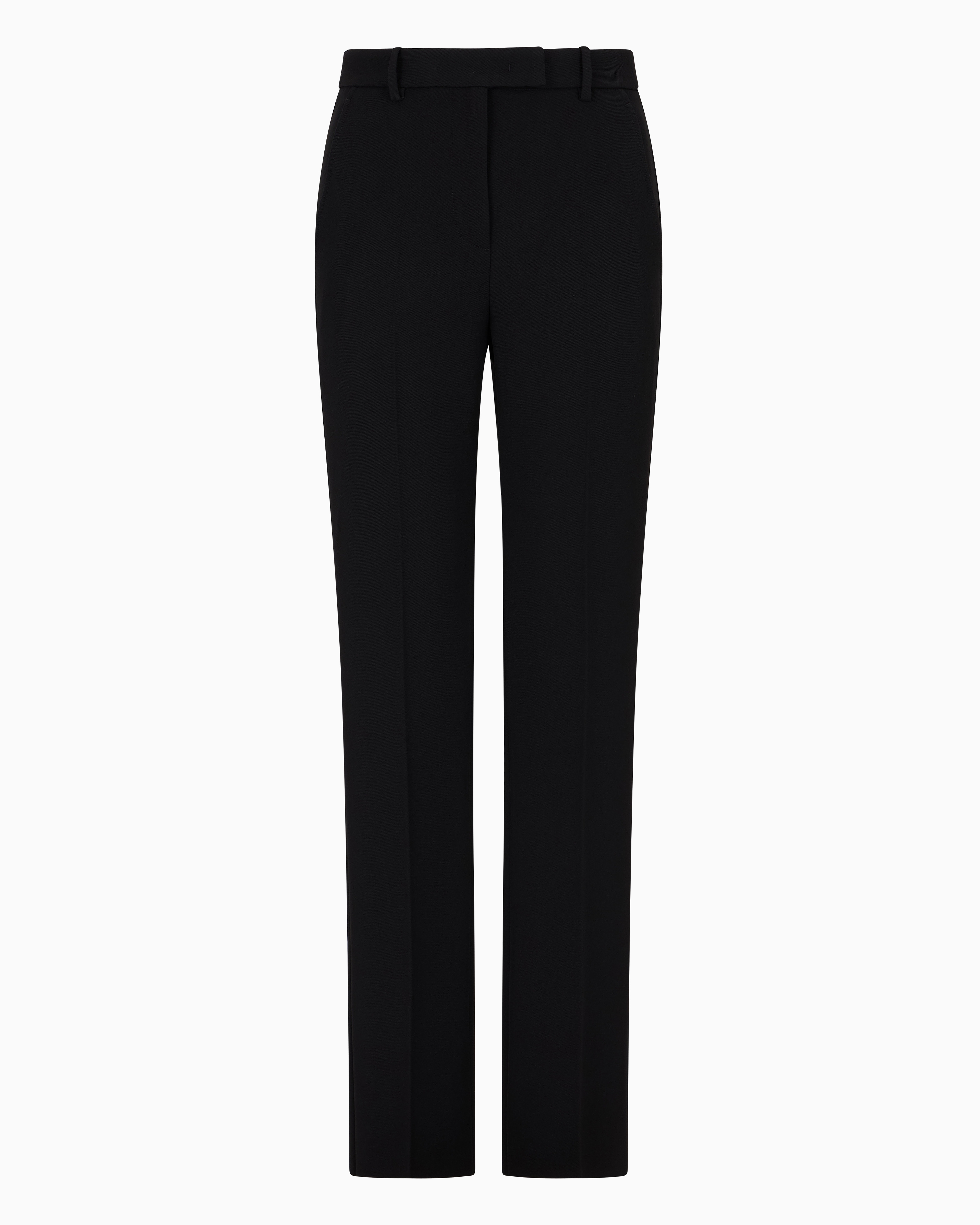 Emporio Armani Official Store Technical Gabardine Trousers In Black