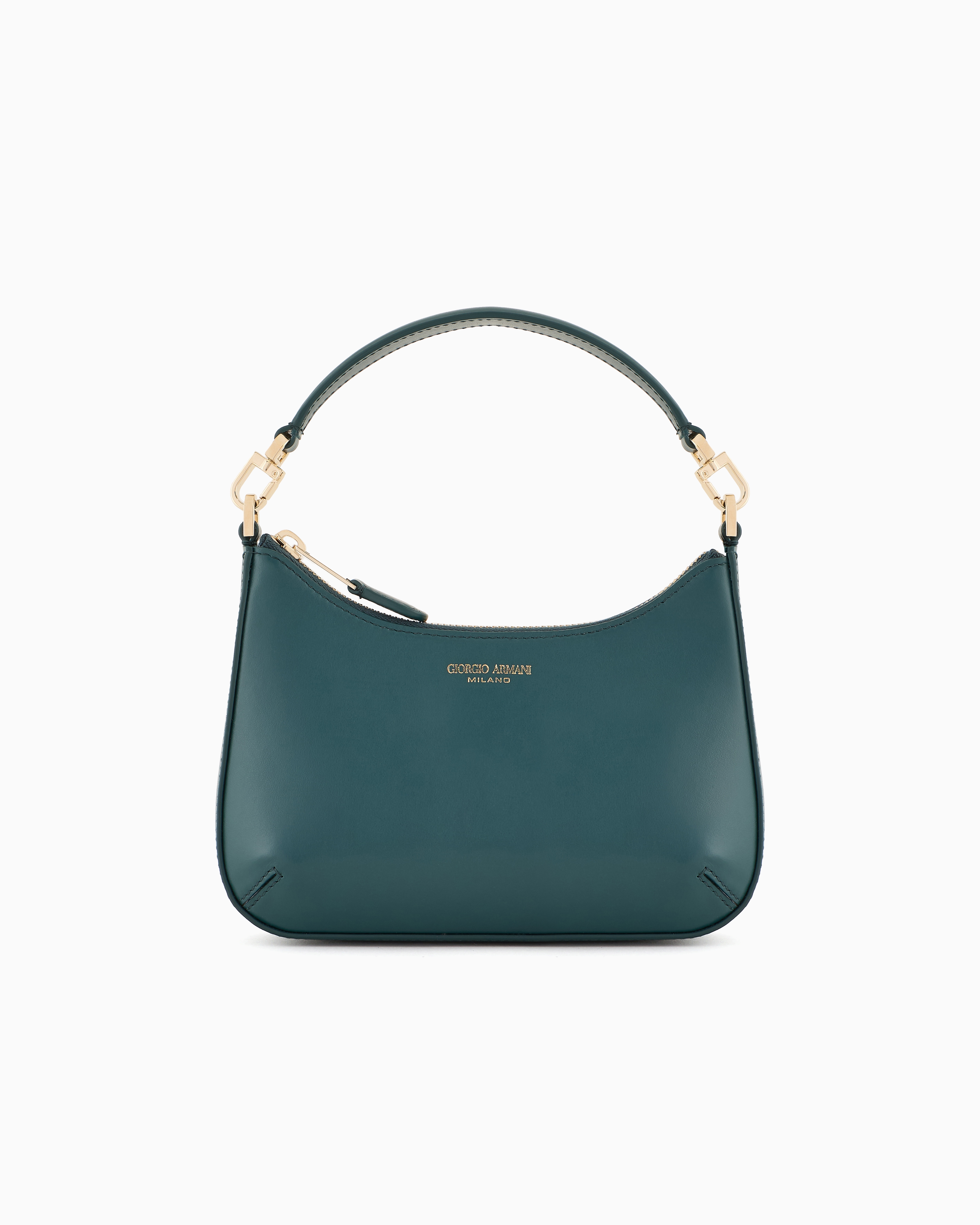 Giorgio Armani Official Store Mini La Prima Leather Handbag In Green