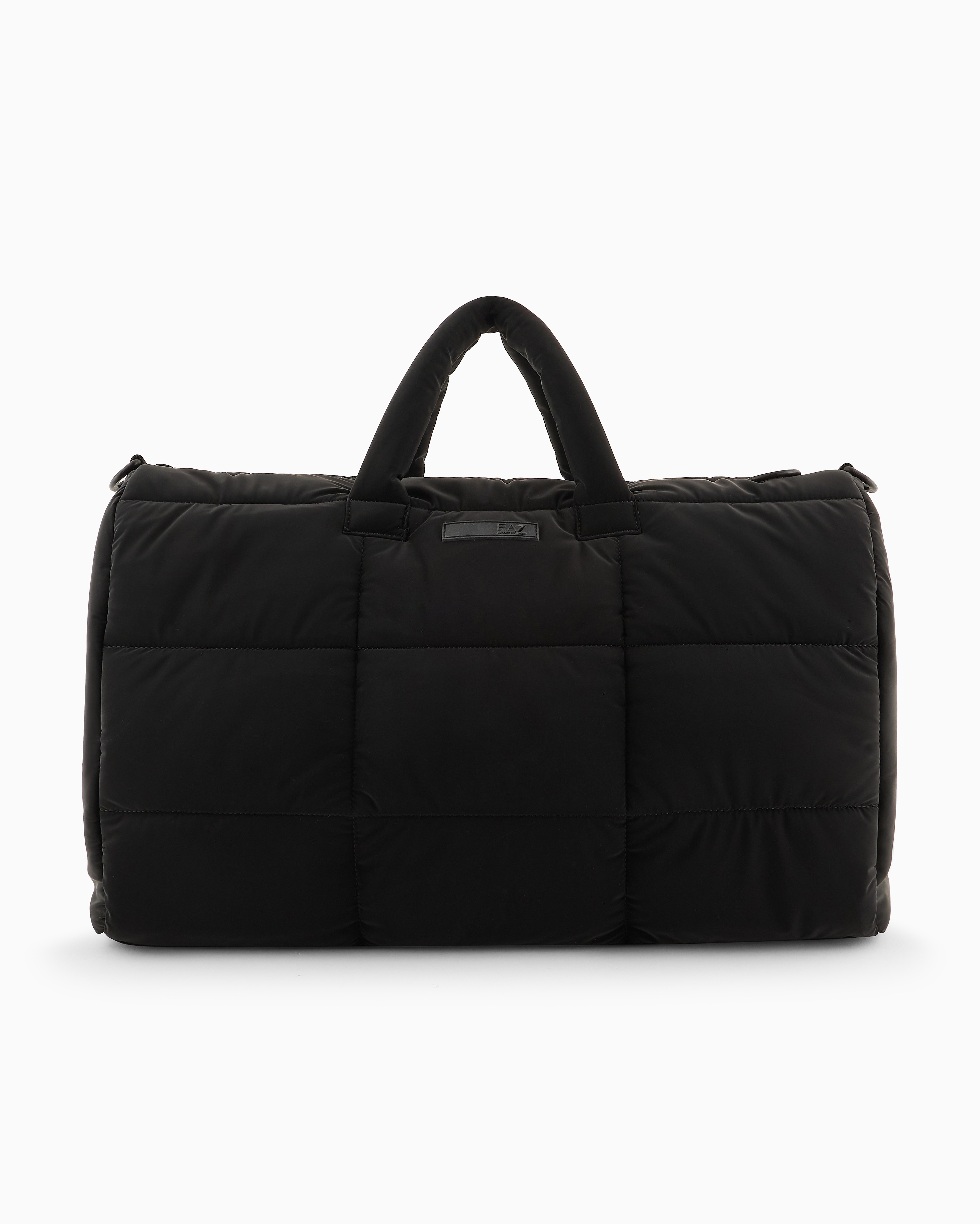 Shop Ea7 Padded Nylon Duffel Bag In Black