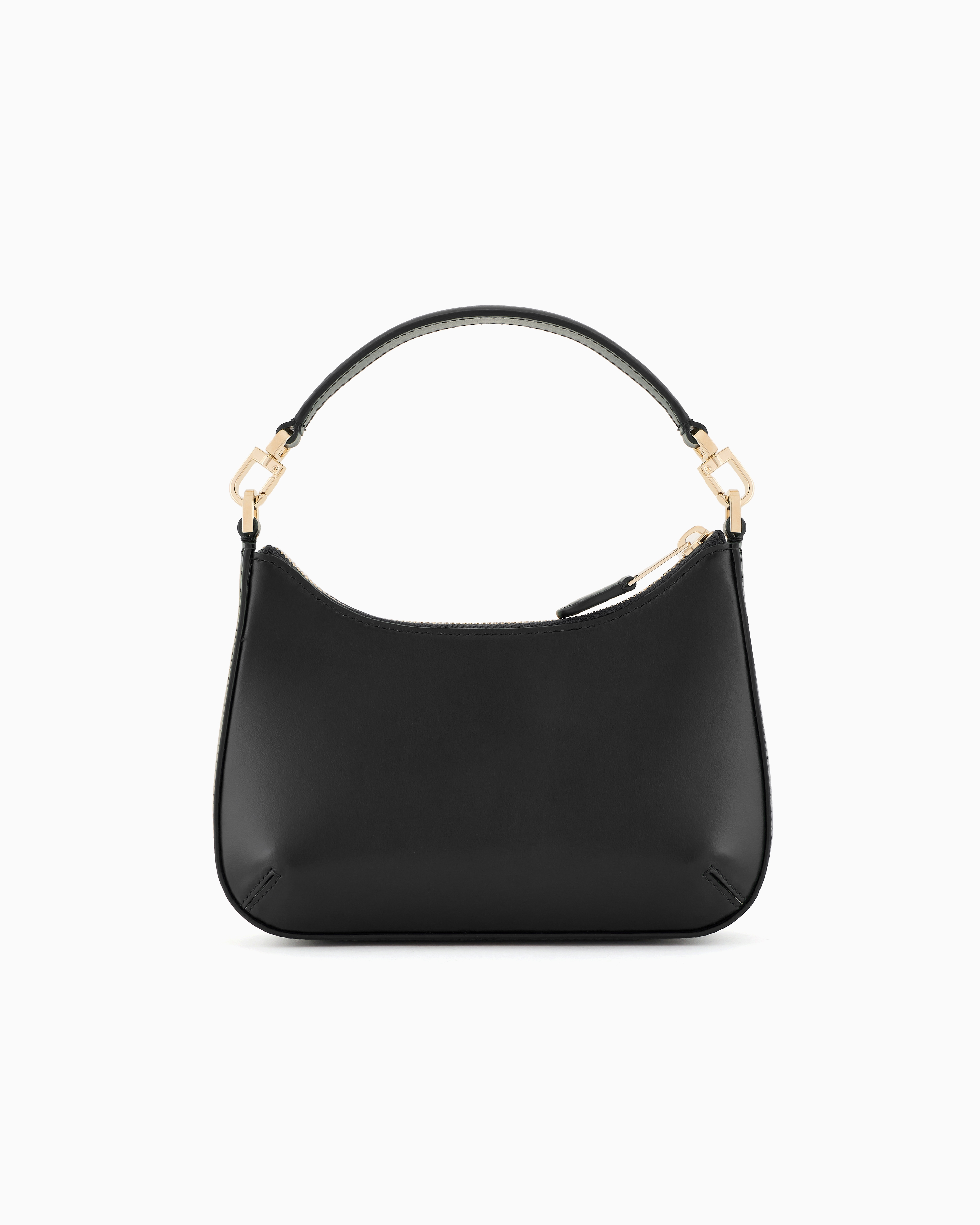 Giorgio Armani Official Store Mini La Prima Leather Handbag In Black