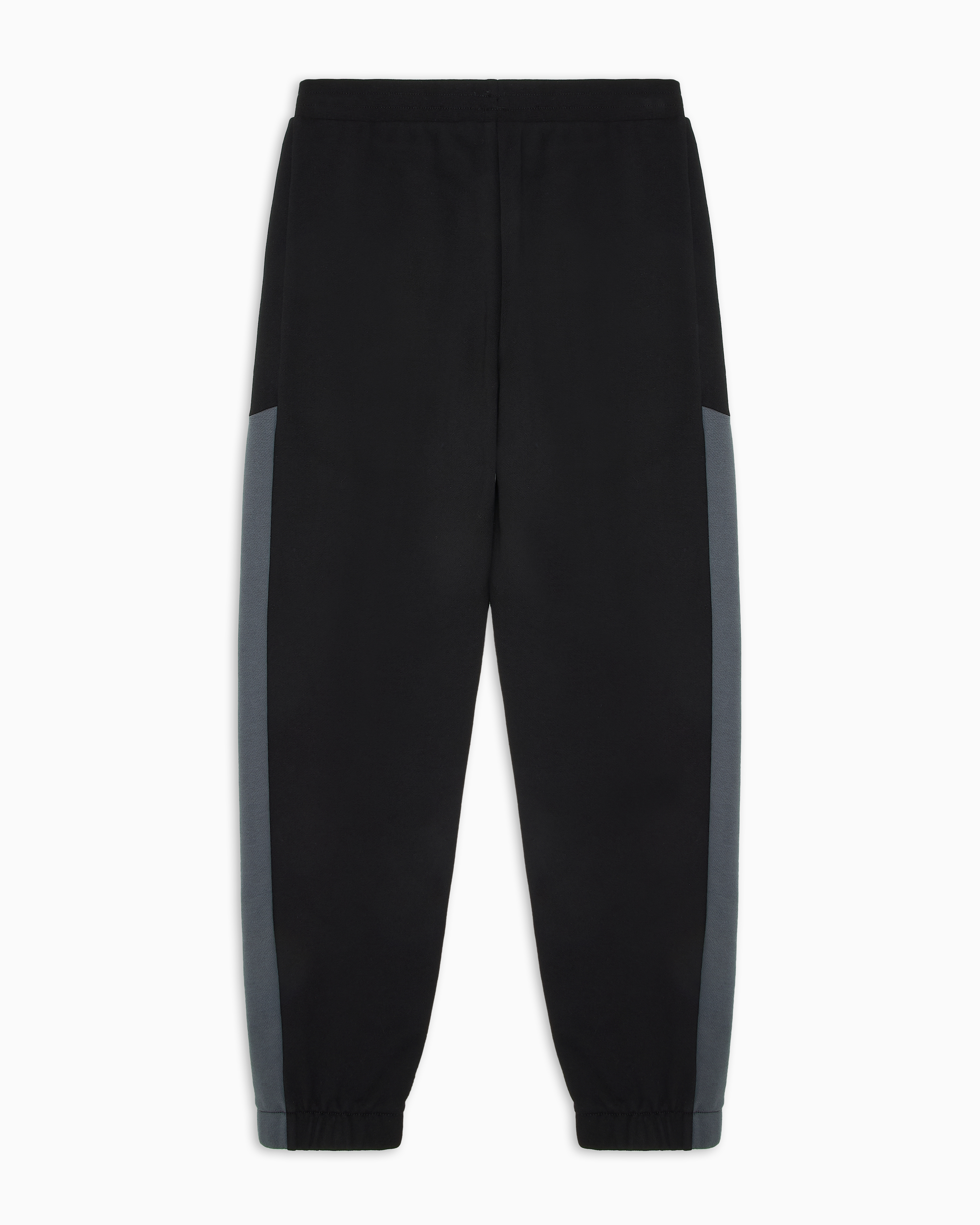 Ea7 Athletic Colour Block Boy Cotton-blend Joggers In Black