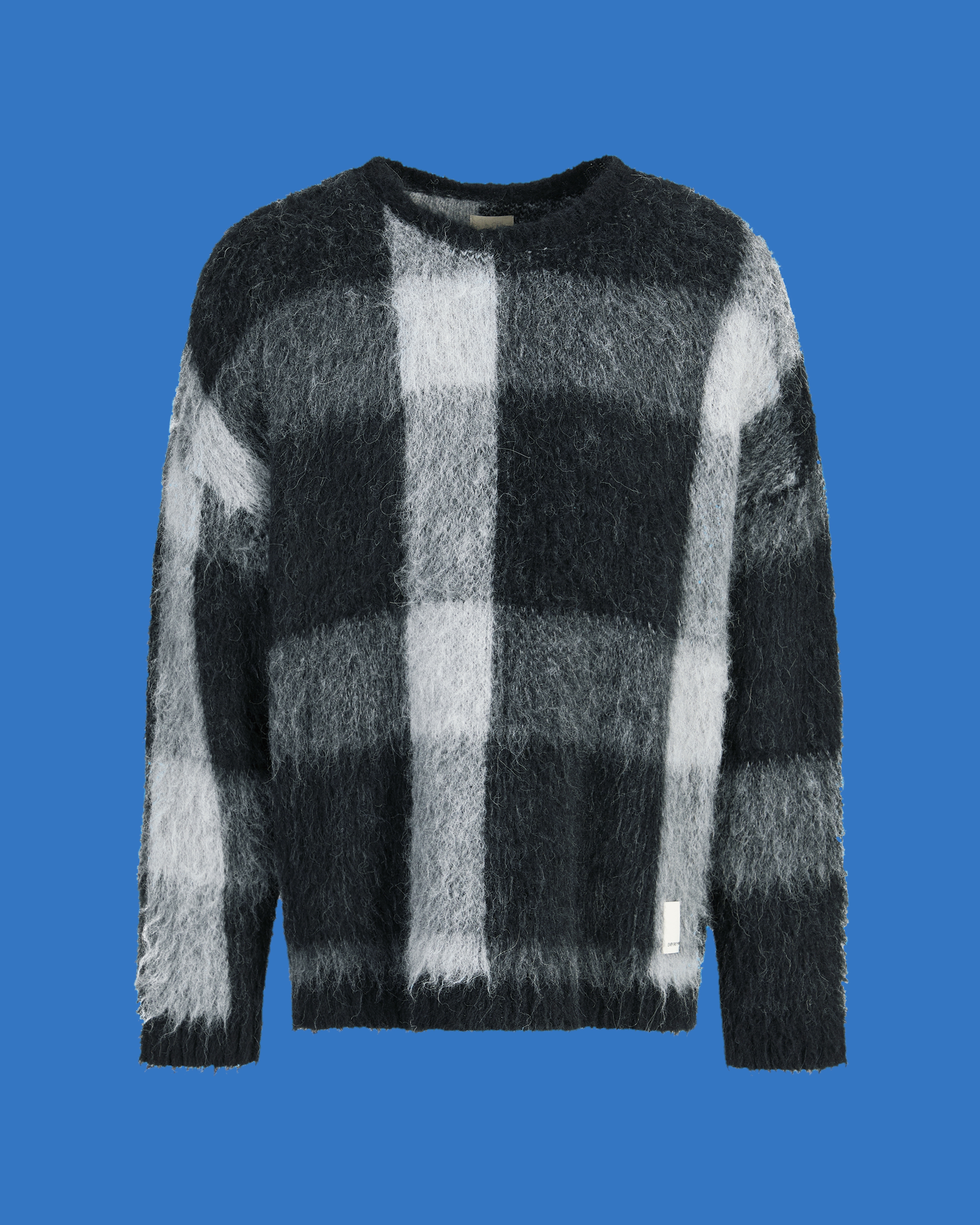 Emporio Armani - ASV Black Blue capsule collection alpaca-blend jumper, Man, Patterned, Size: