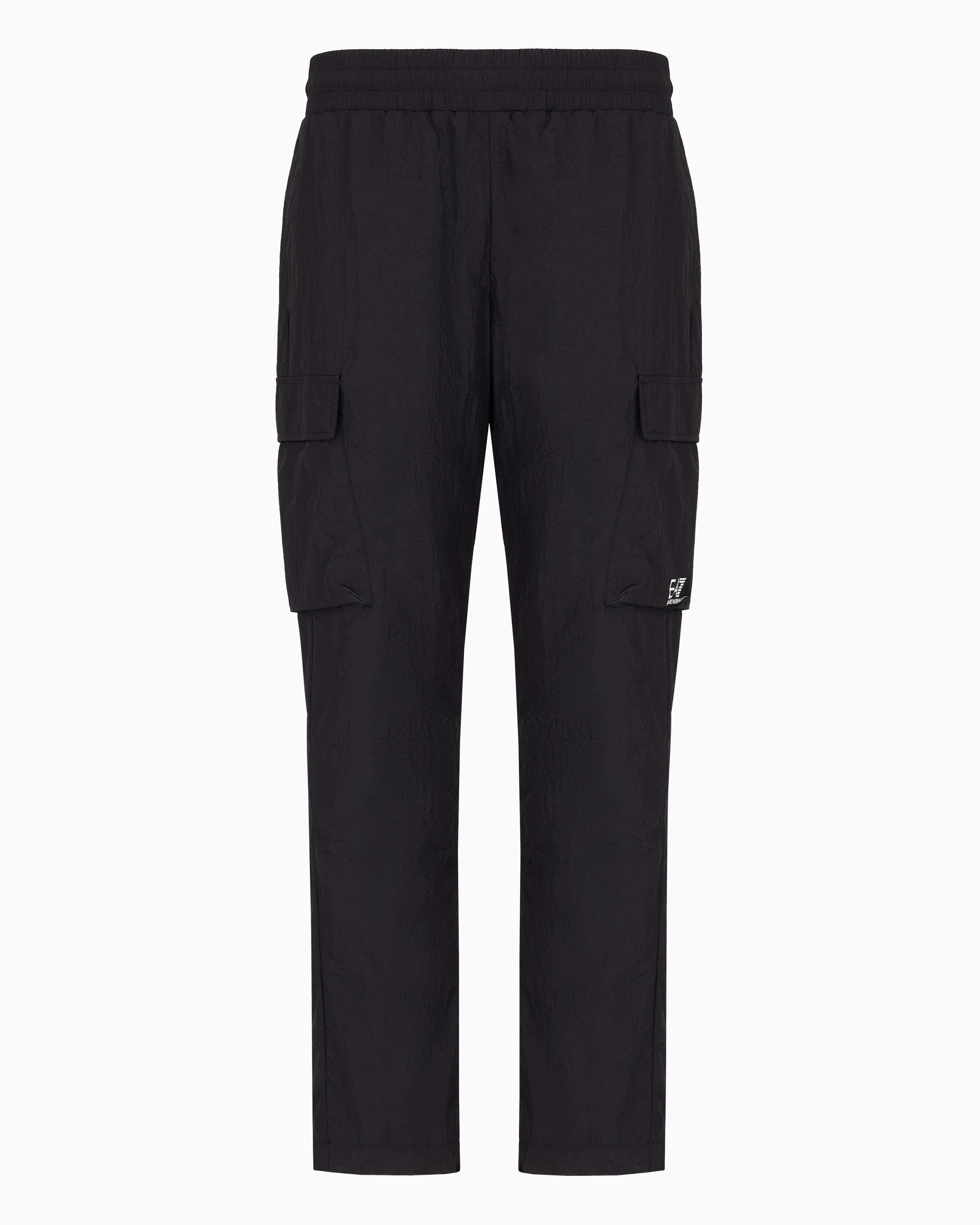 Ea7 Core Identity Nylon Cargo Trousers In Black