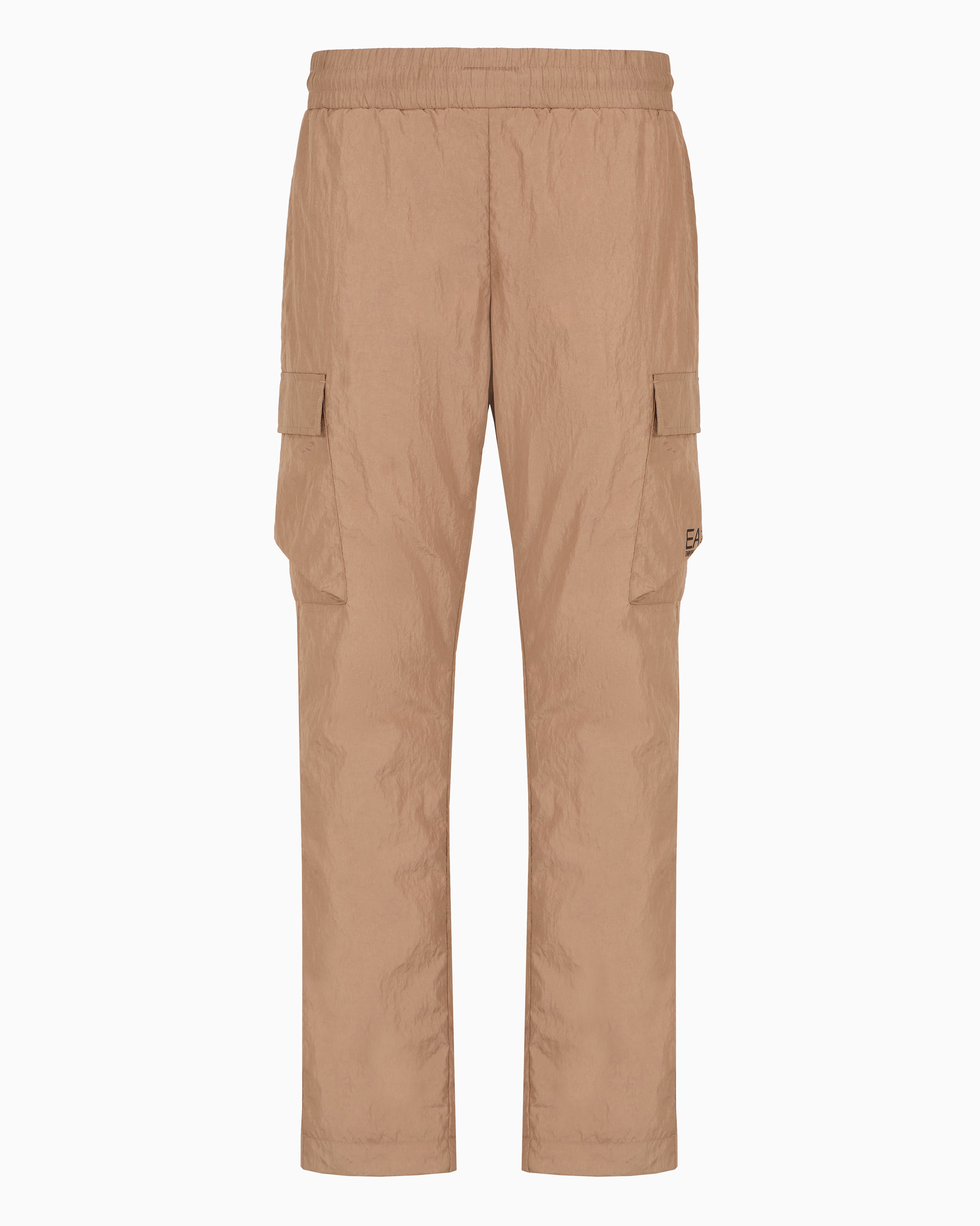 Ea7 Core Identity Nylon Cargo Trousers In Beige