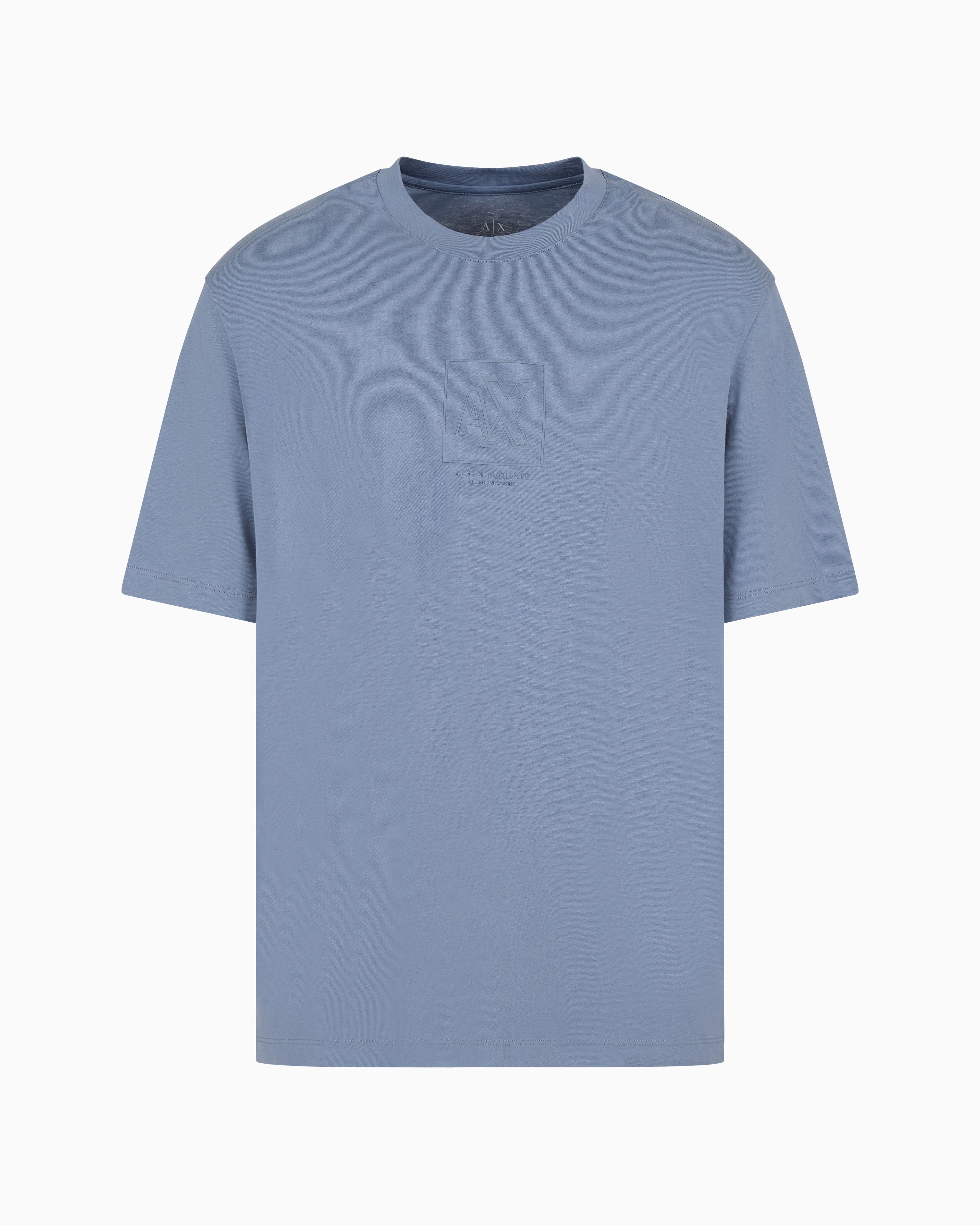 Armani Exchange Official Store Regular Fit T-shirts In Azure