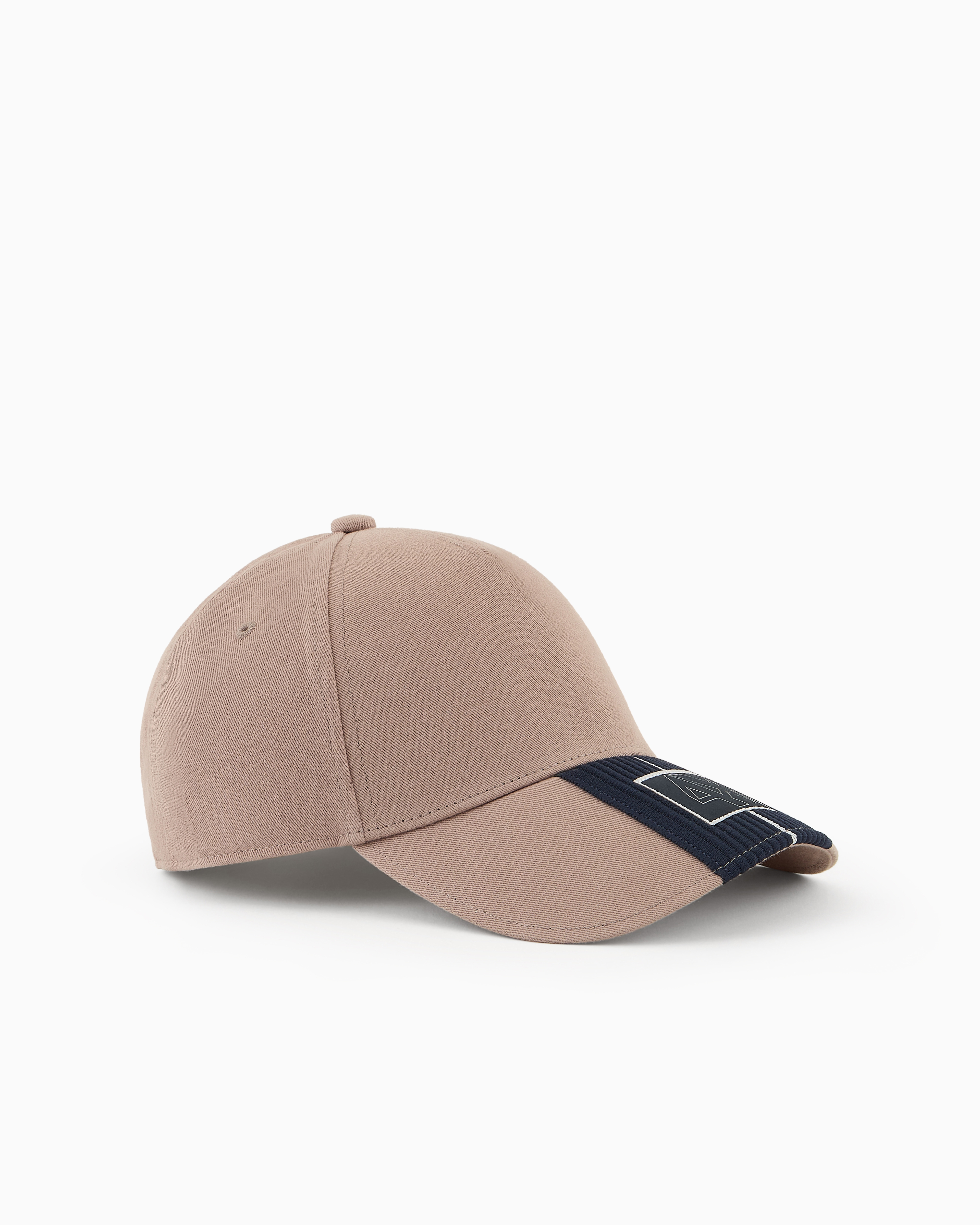 Armani Exchange Official Store Cap With Visor And Logo Patch In Dove Grey