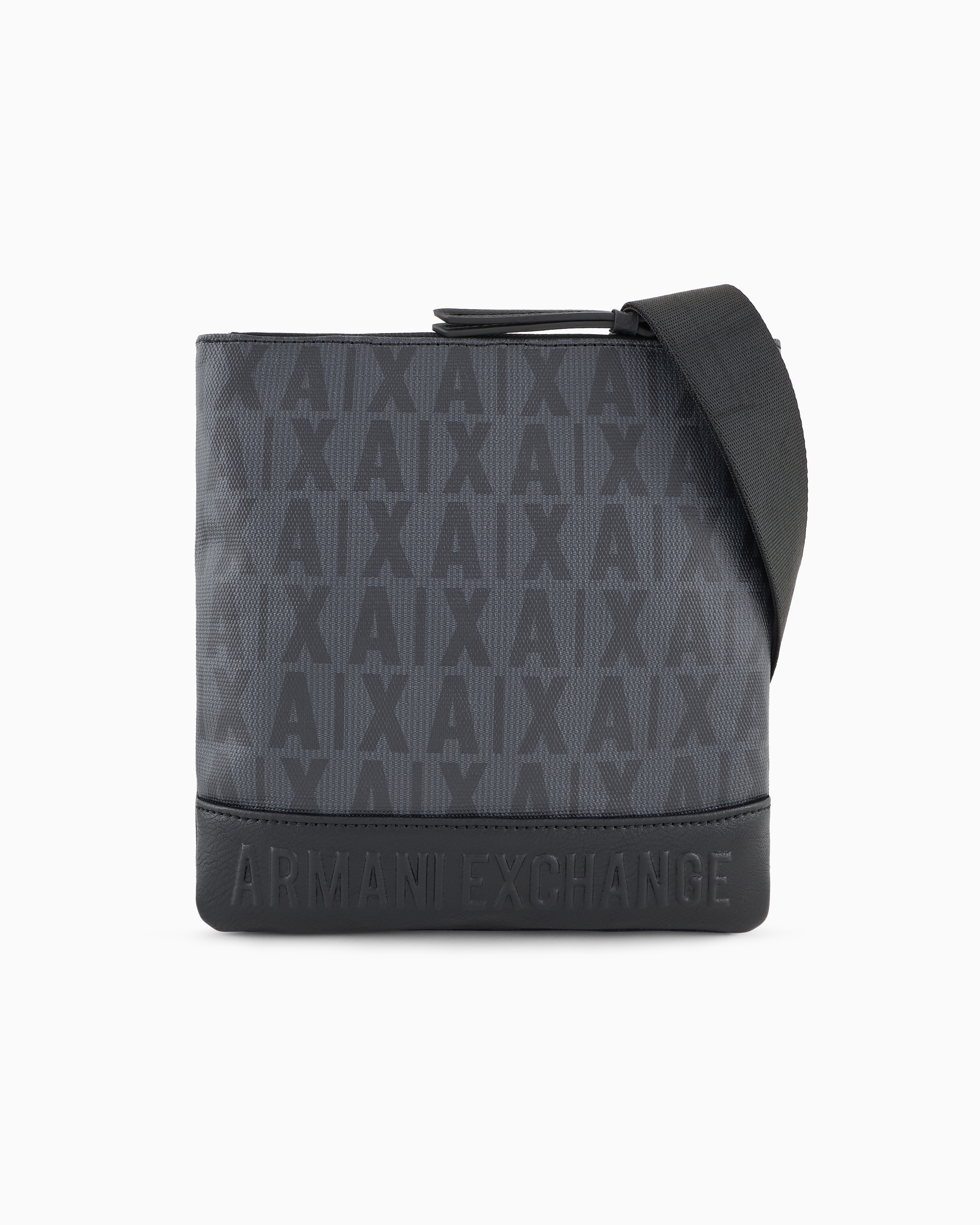 Armani Exchange Official Store Crossbody Bags In Dark Gray Logo