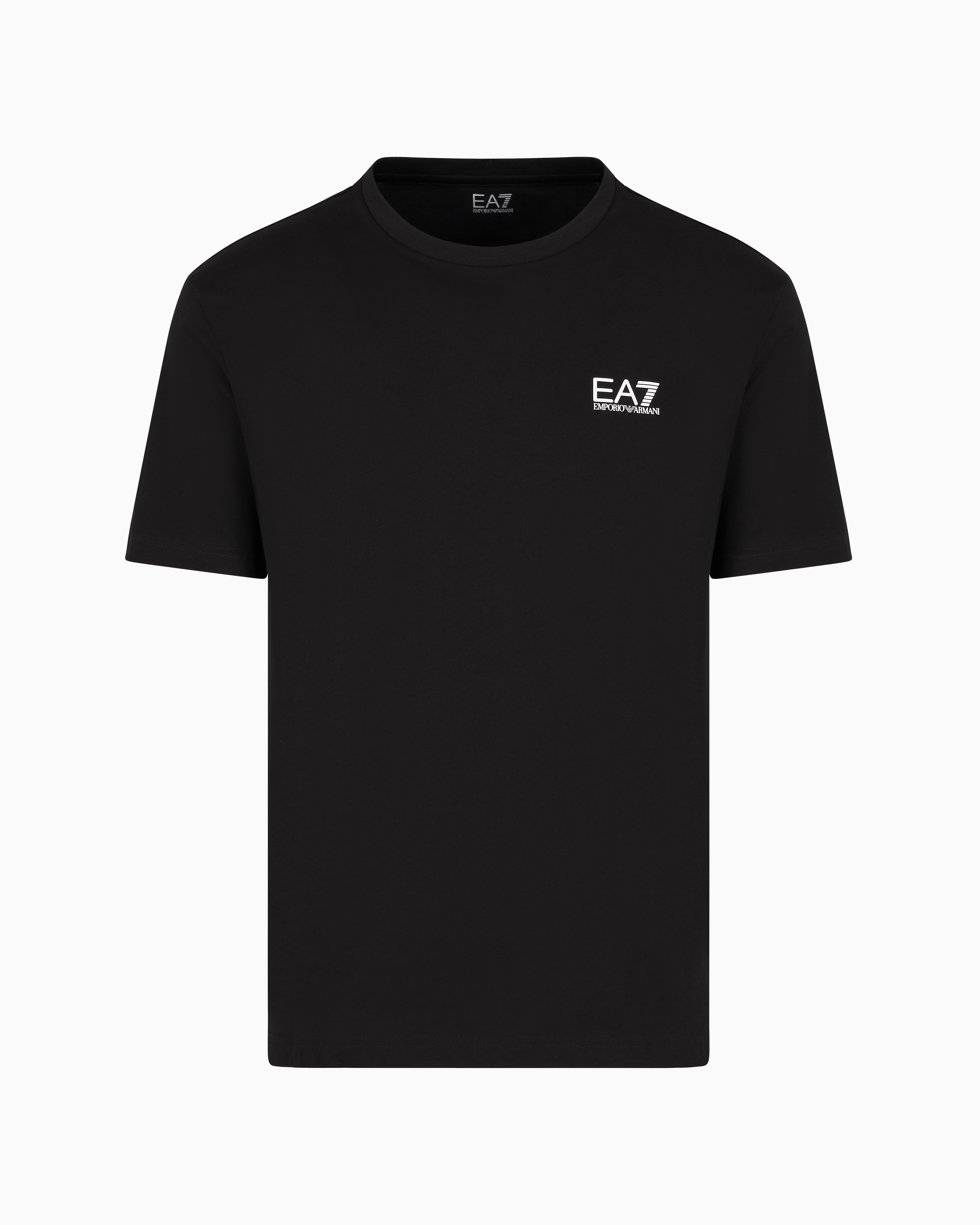 Ea7 Official Store Pima Cotton Core Identity T-shirt In Black