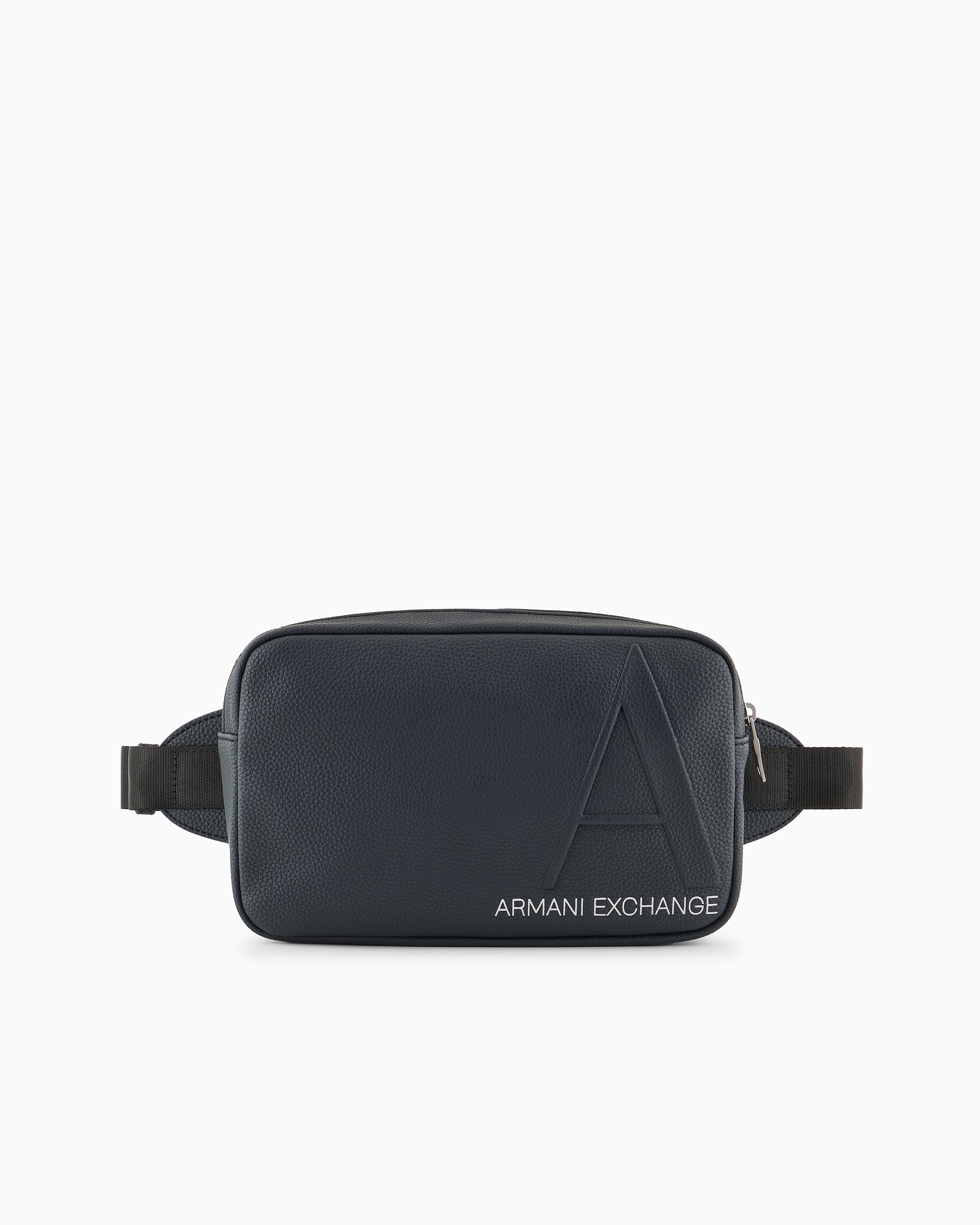 Shop Armani Exchange Asv A Line Recycled Logo Bum Bag In Navy Blue