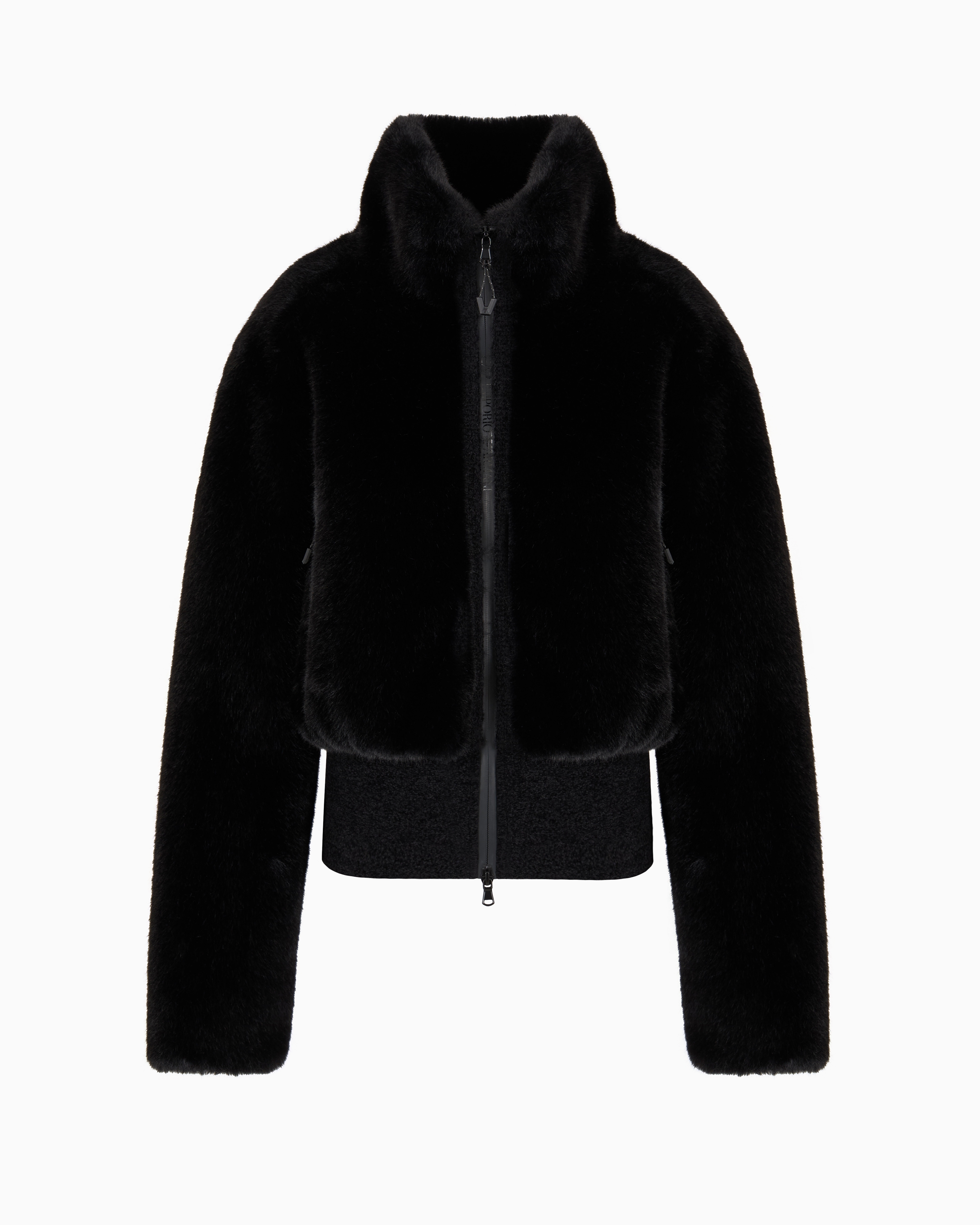 Ea7 Faux-fur Ski Jacket In Black