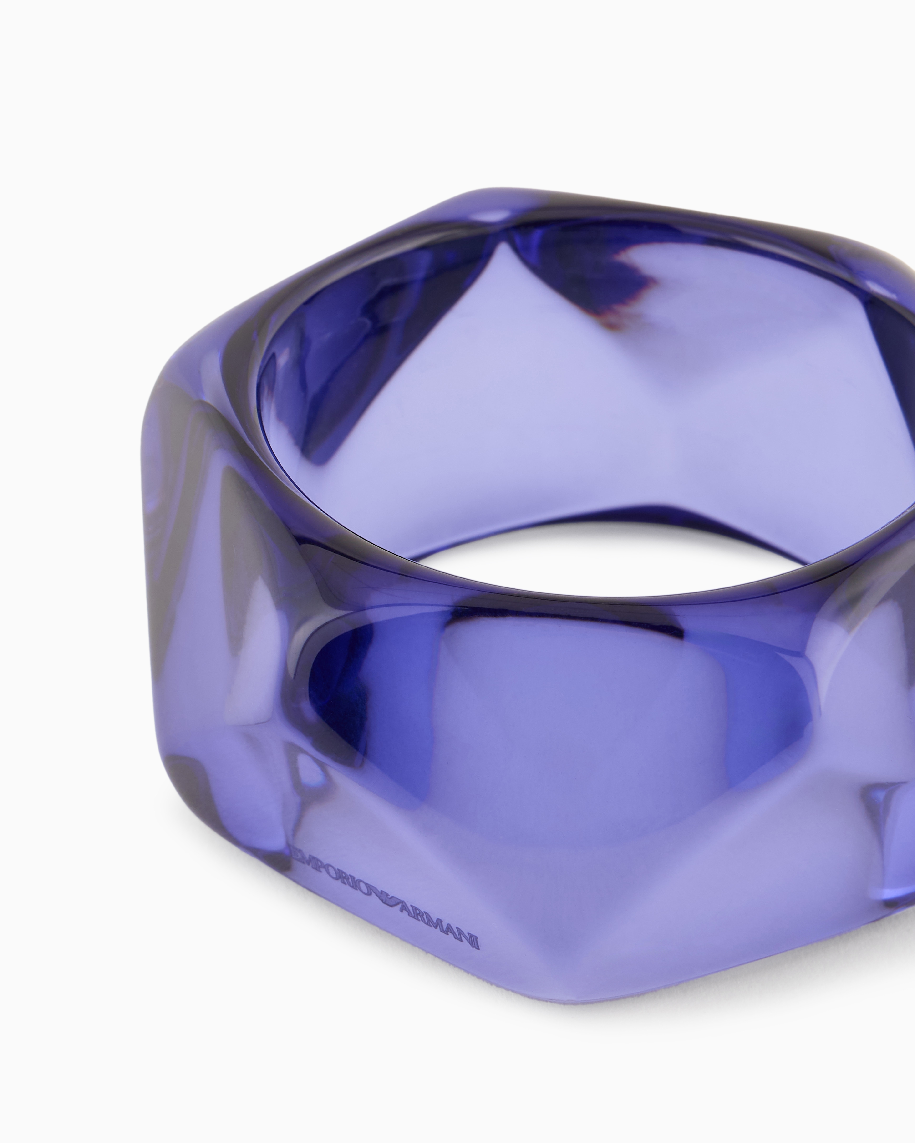 Shop Emporio Armani Oversized, Multifaceted Bangle In Purple