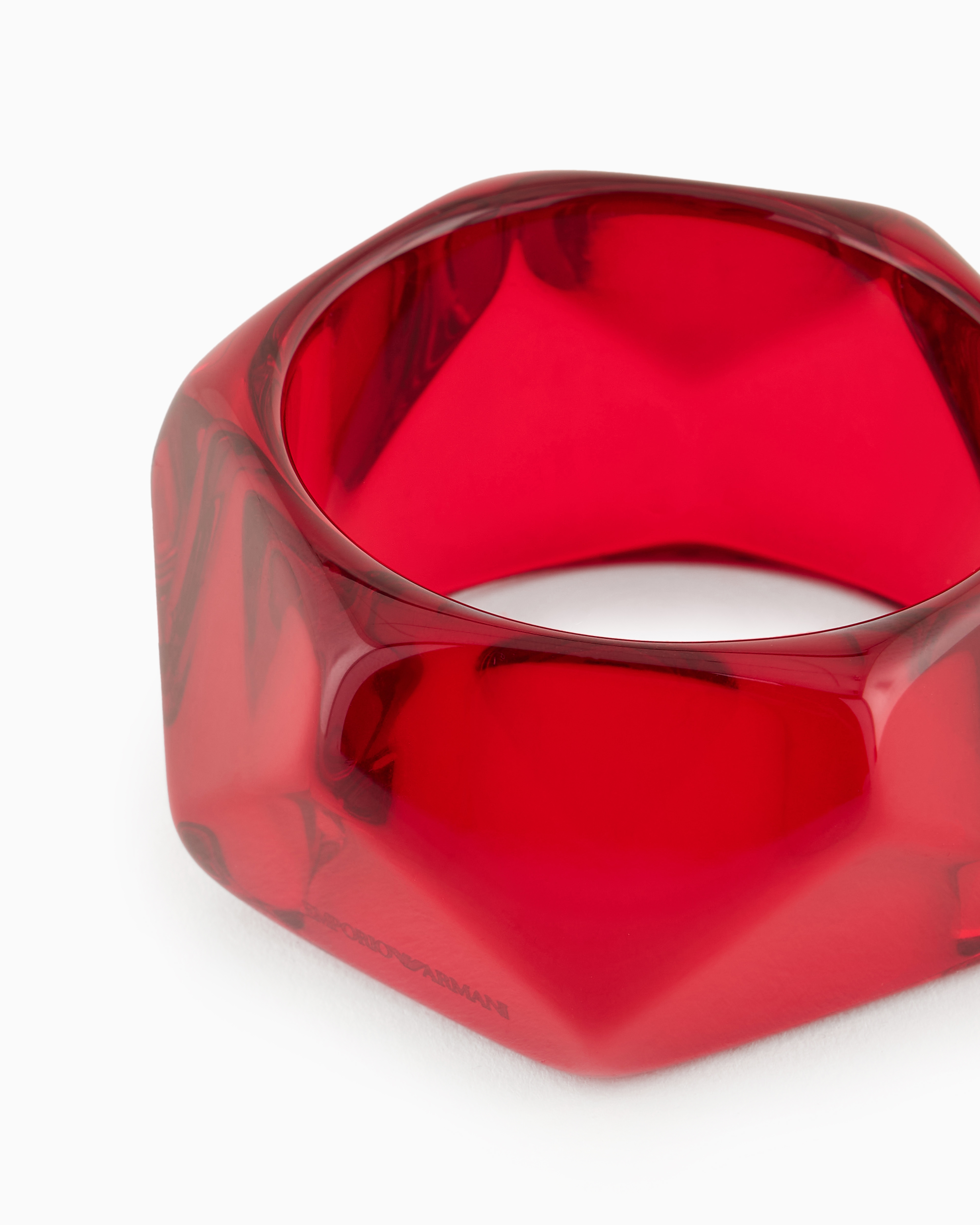 Emporio Armani Oversized, Multifaceted Bangle In Red