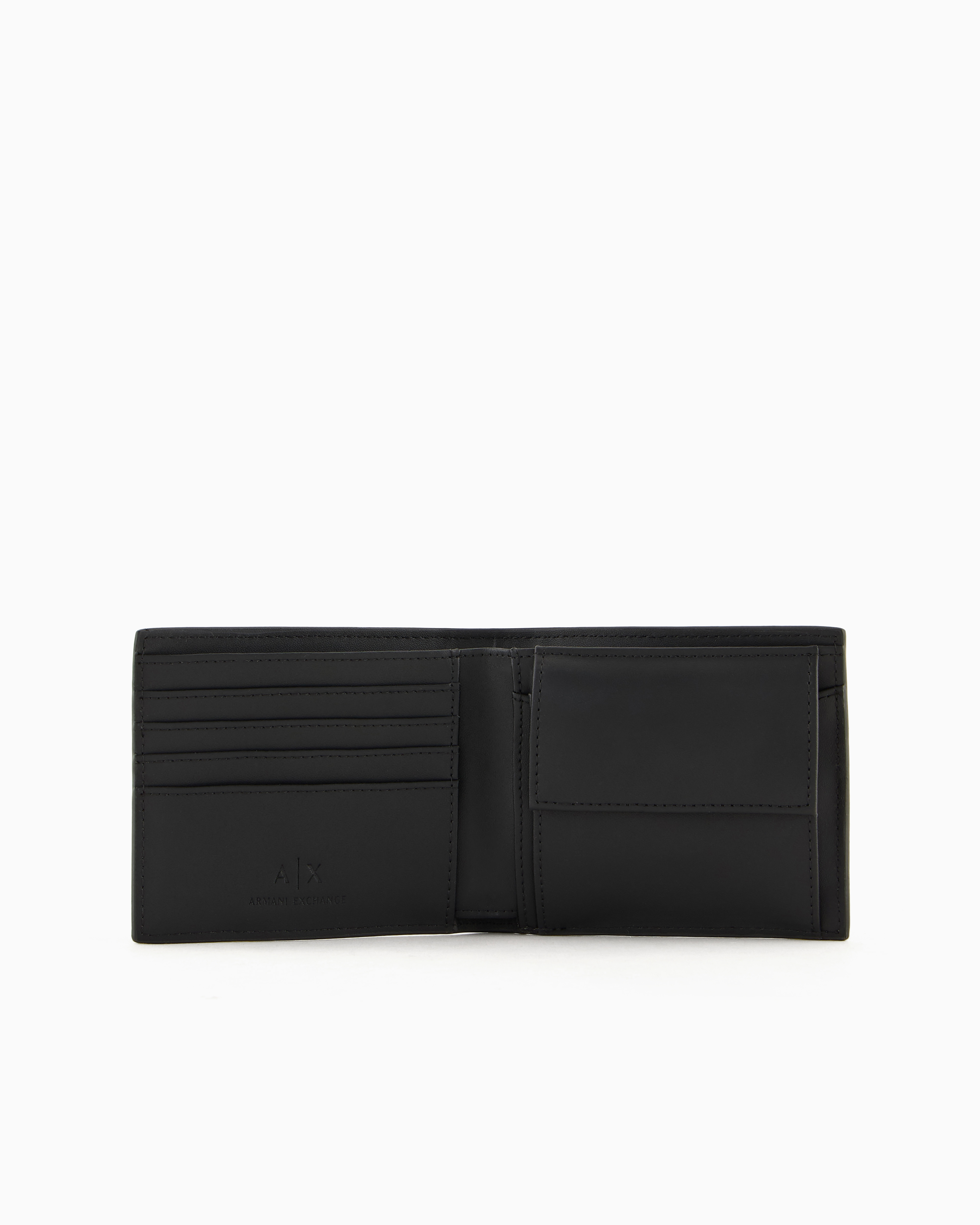 Shop Armani Exchange Book Wallet With Colored Bands And Logo Print In Black