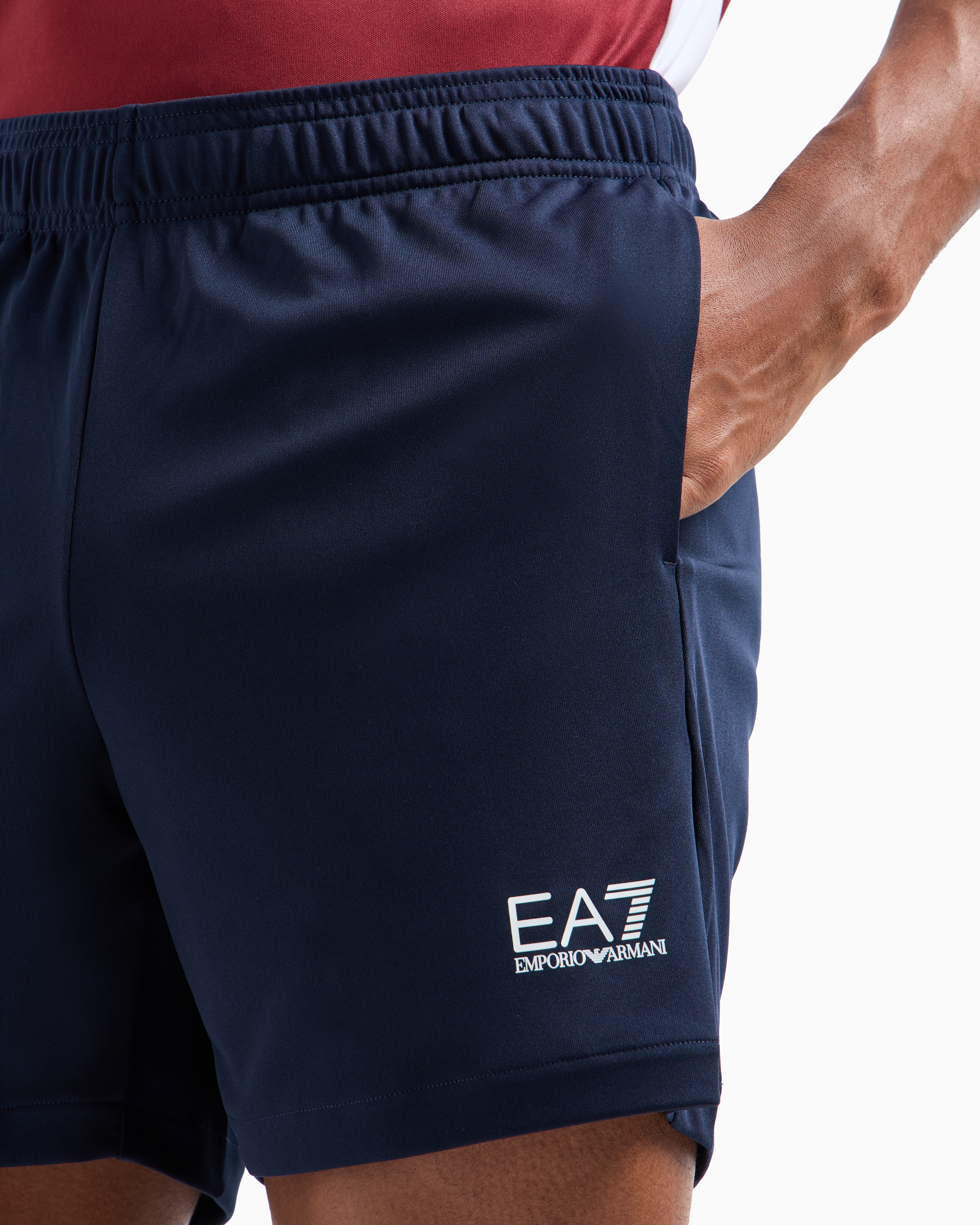 Ea7 Official Store Tennis Pro Shorts In Ventus7 Technical Fabric In Navy Blue