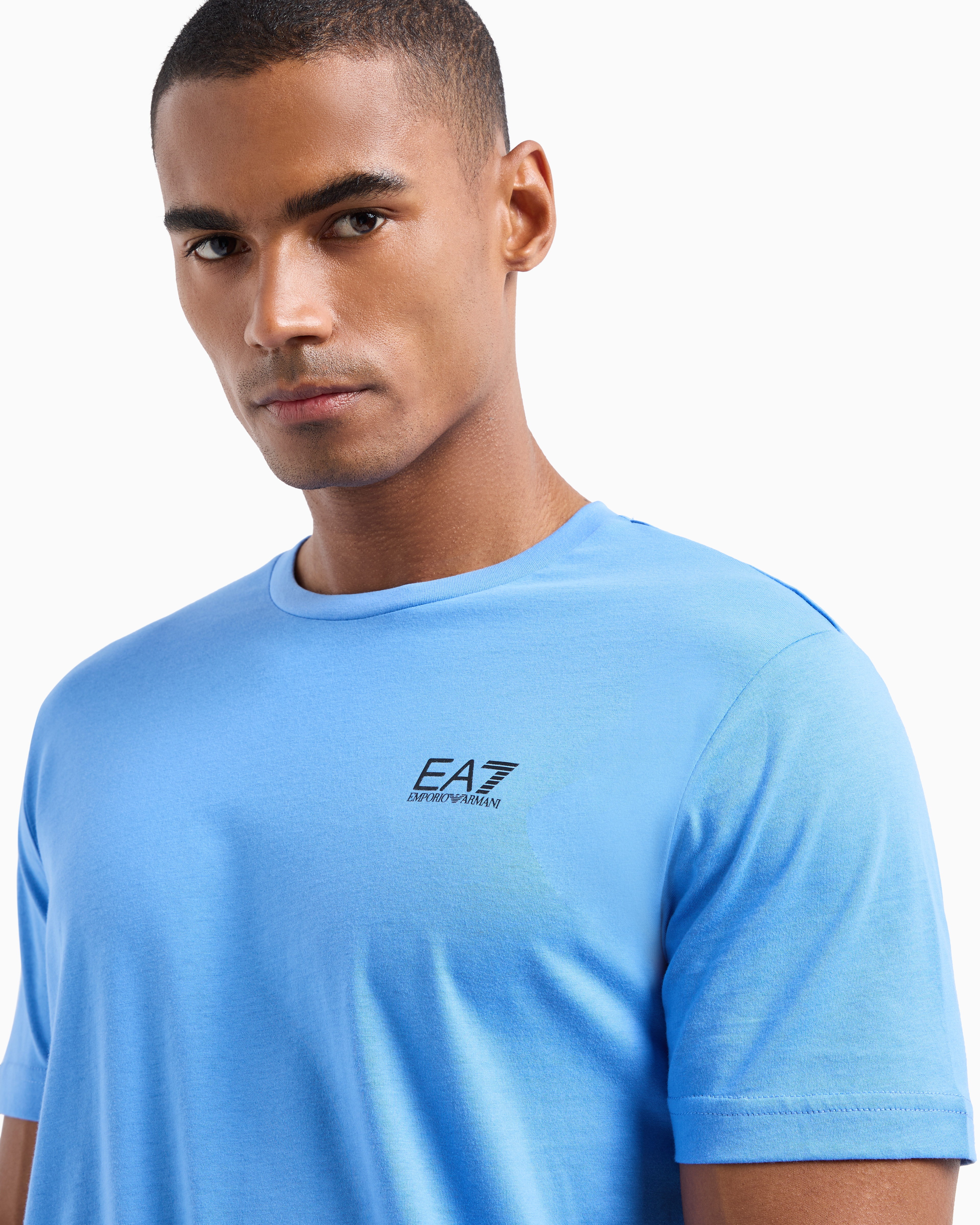 EA7 LOGO SERIES COTTON-JERSEY CREW-NECK T-SHIRT 