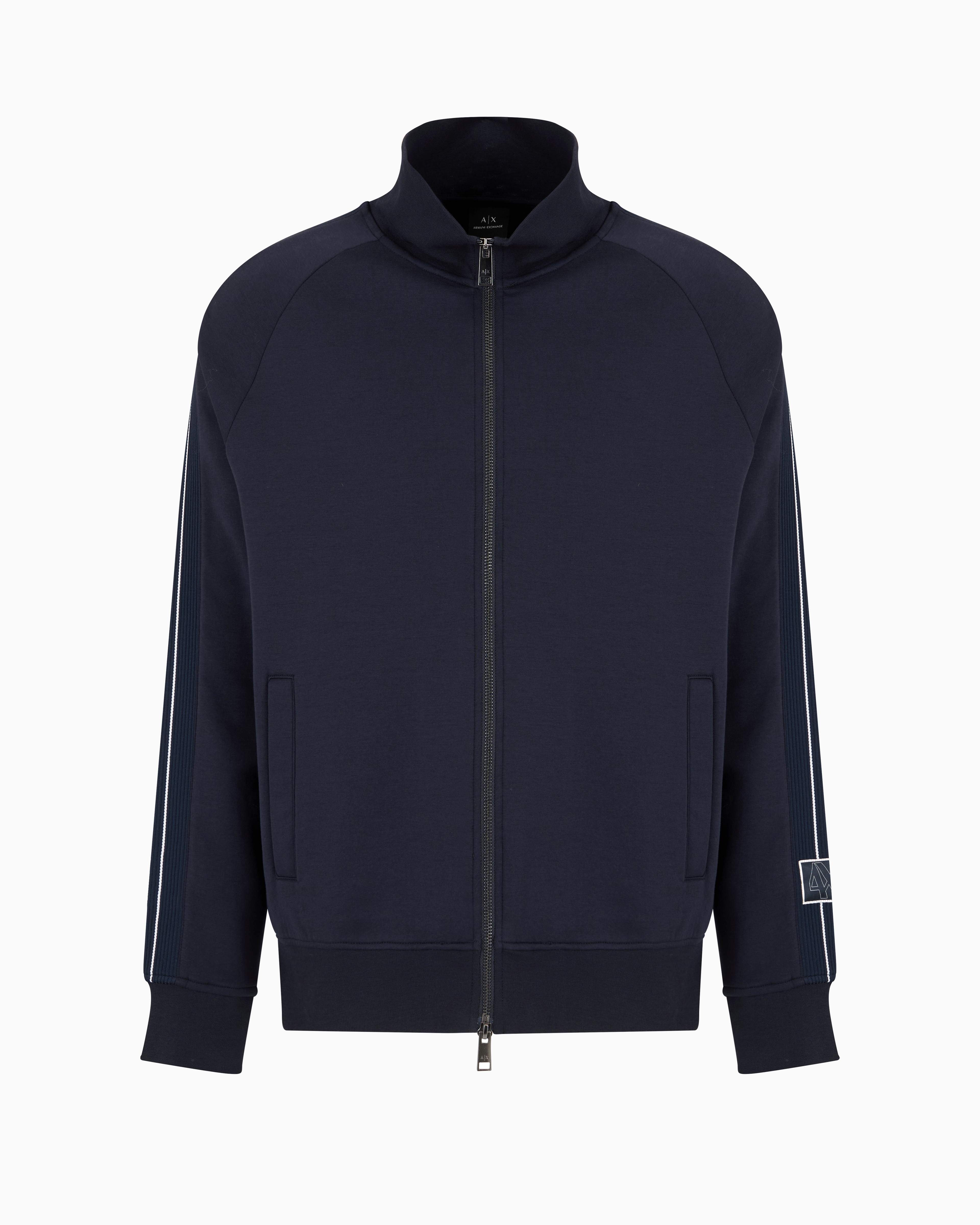 Armani Exchange Official Store Zip-up Sweatshirts In Navy Blue