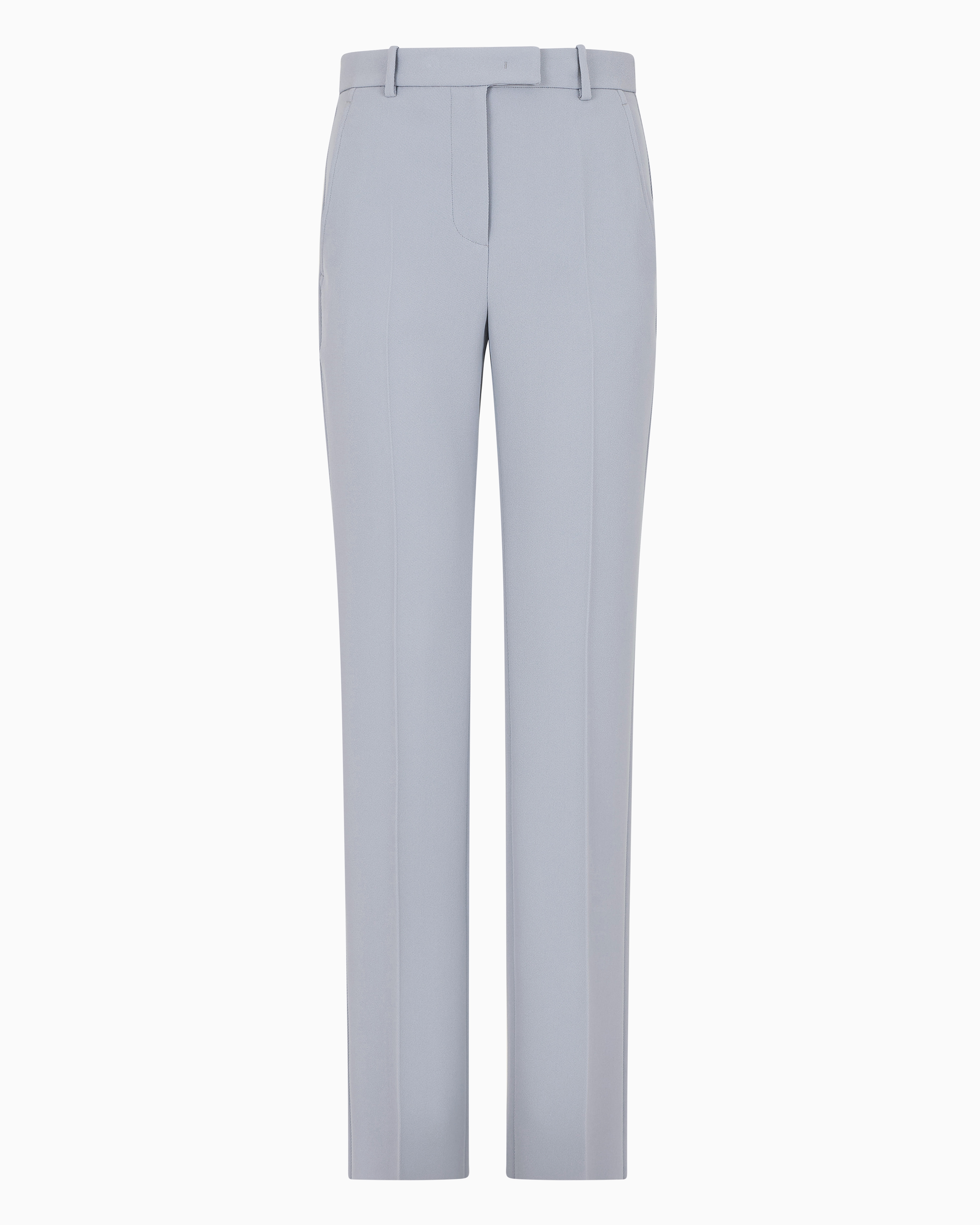 Emporio Armani Official Store Technical Gabardine Trousers In Azure