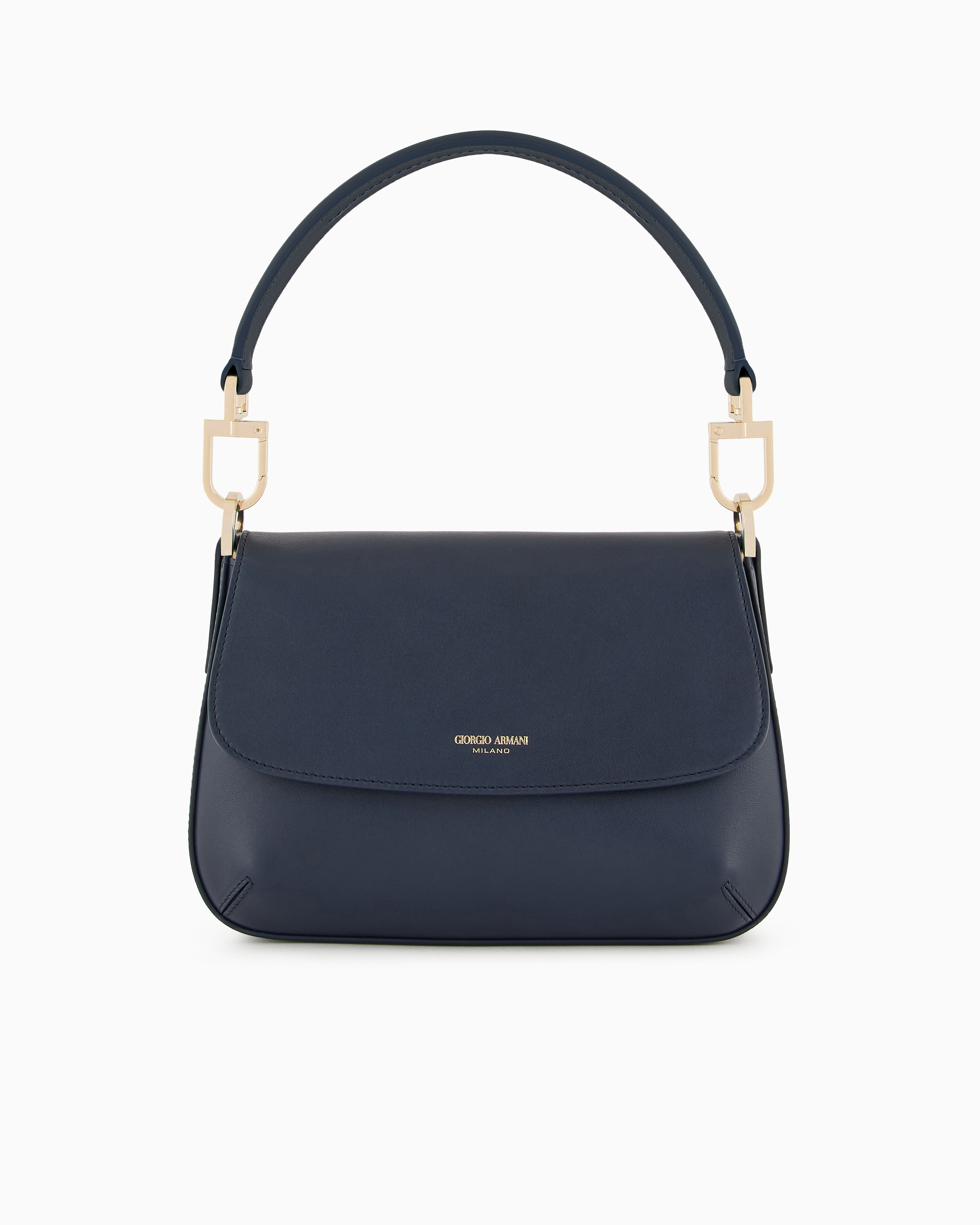 Giorgio Armani Small La Prima Soft Nappa Leather Handbag In Blue