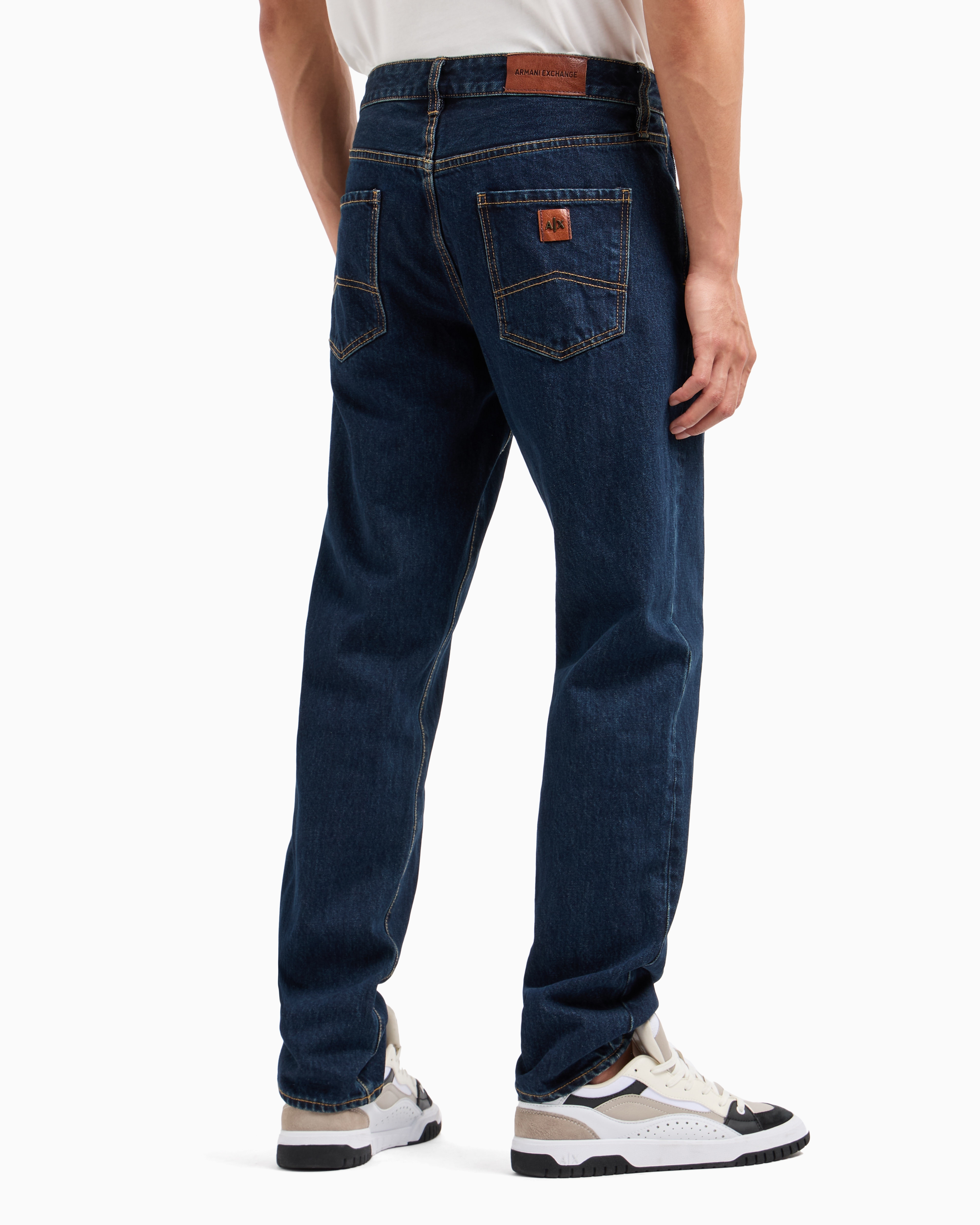 J16 straight fit jeans in cotton indigo denim | Armani Exchange