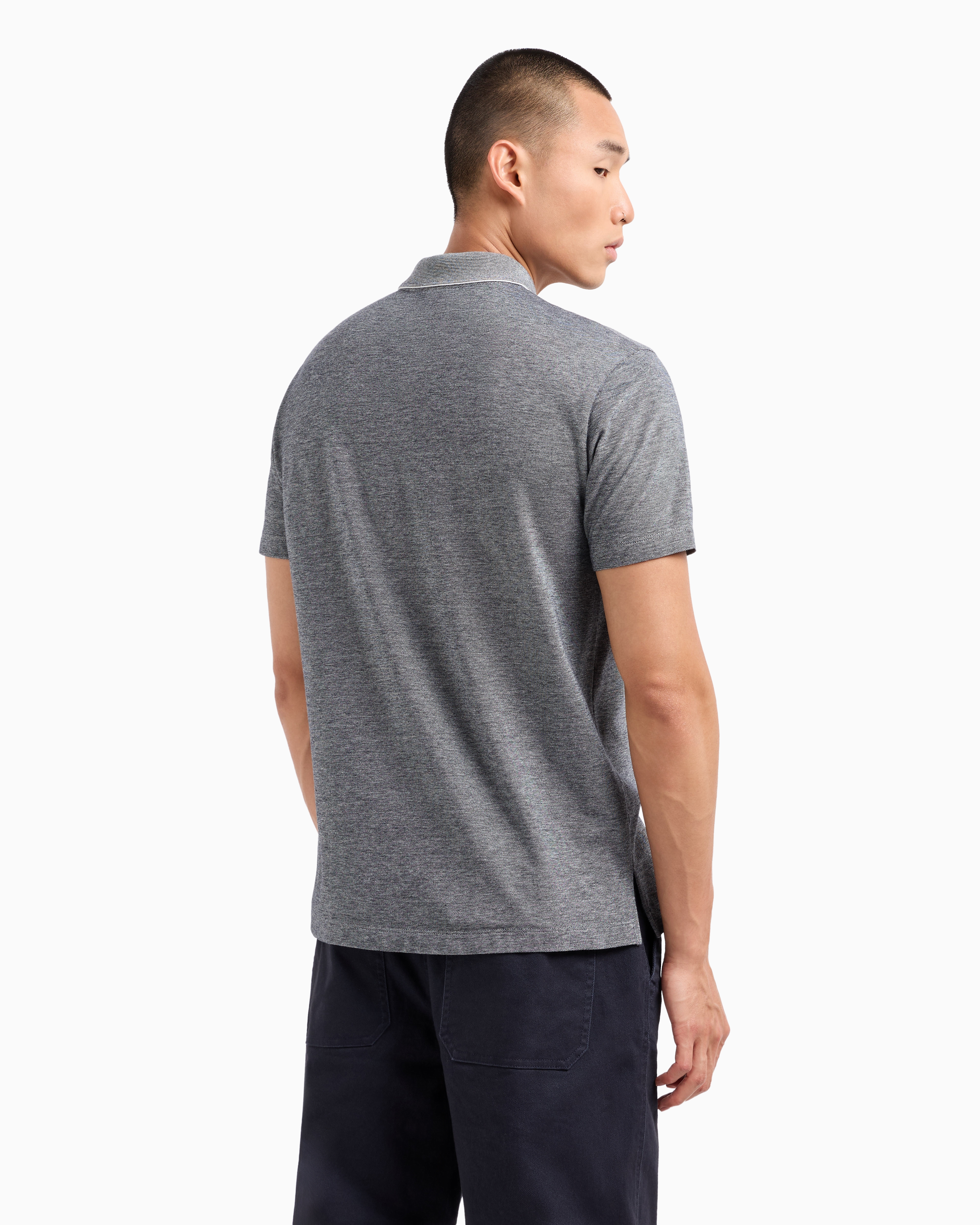 Regular fit polo with chest logo cotton