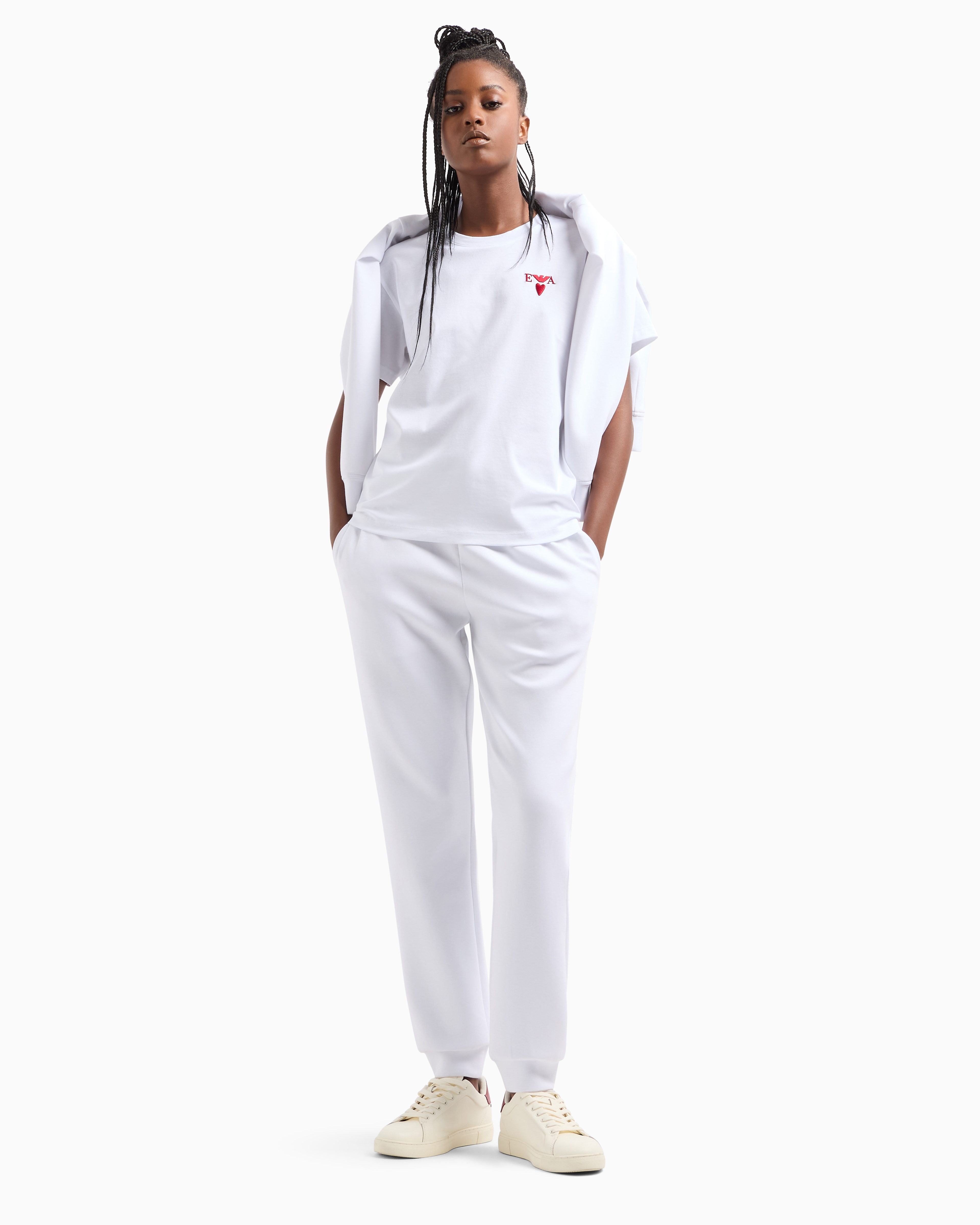 Emporio Armani Official Store Mercerised-jersey T-shirt In Blanc