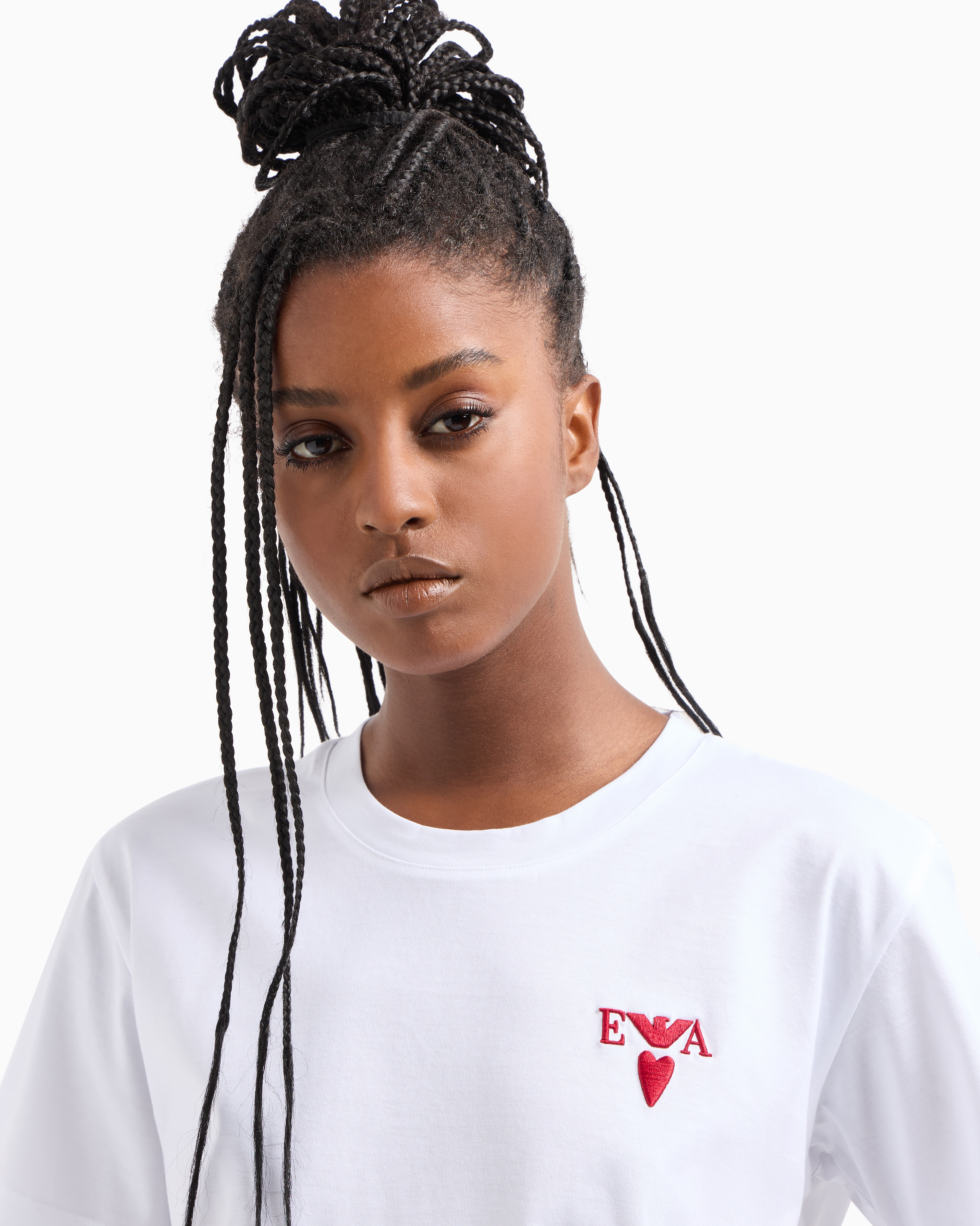 Emporio Armani Official Store Mercerised-jersey T-shirt In Blanc