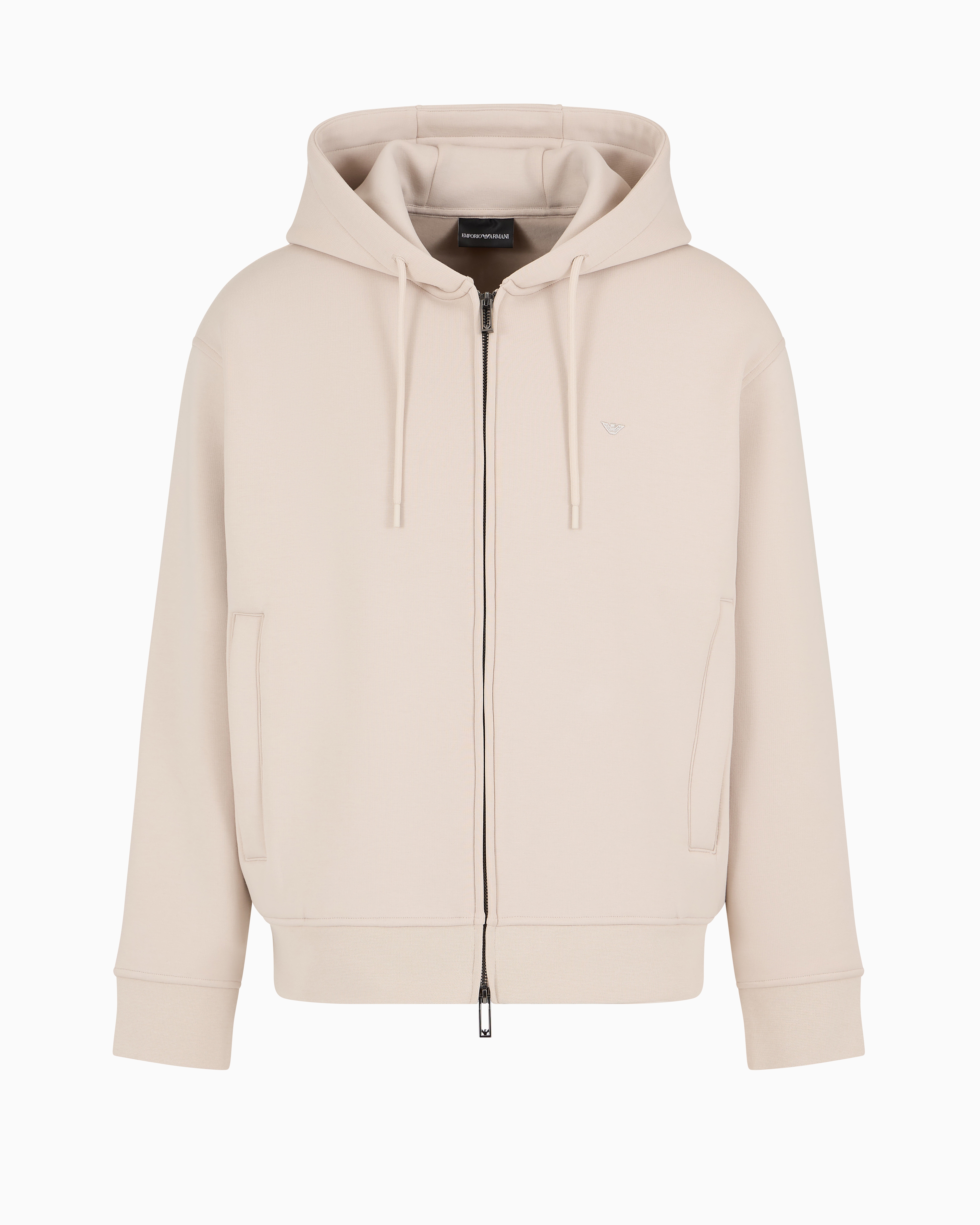 Emporio Armani Official Store Zip-up Sweatshirts In Beige