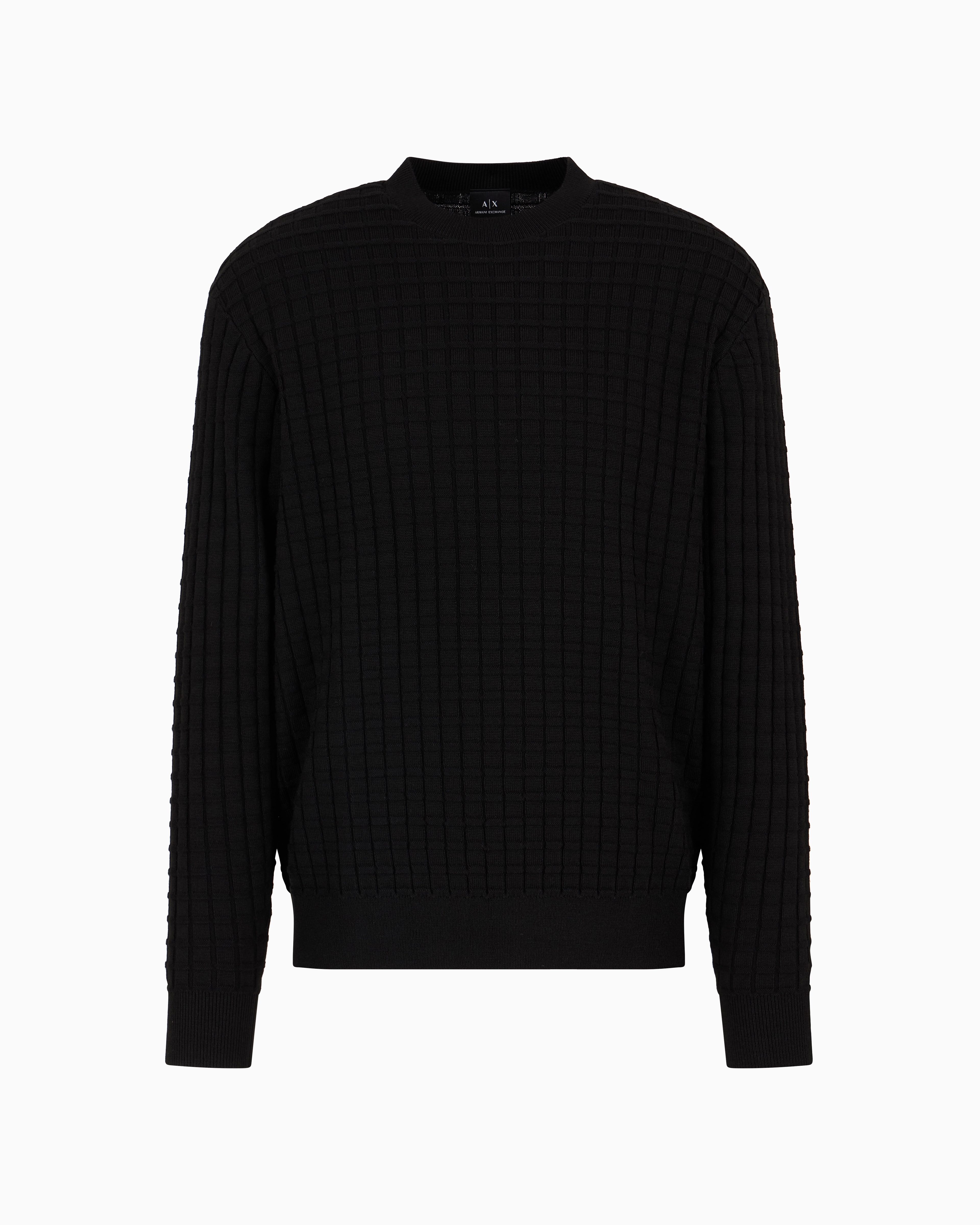 ARMANI EXCHANGE ASV CHECKED CREWNECK SWEATER 